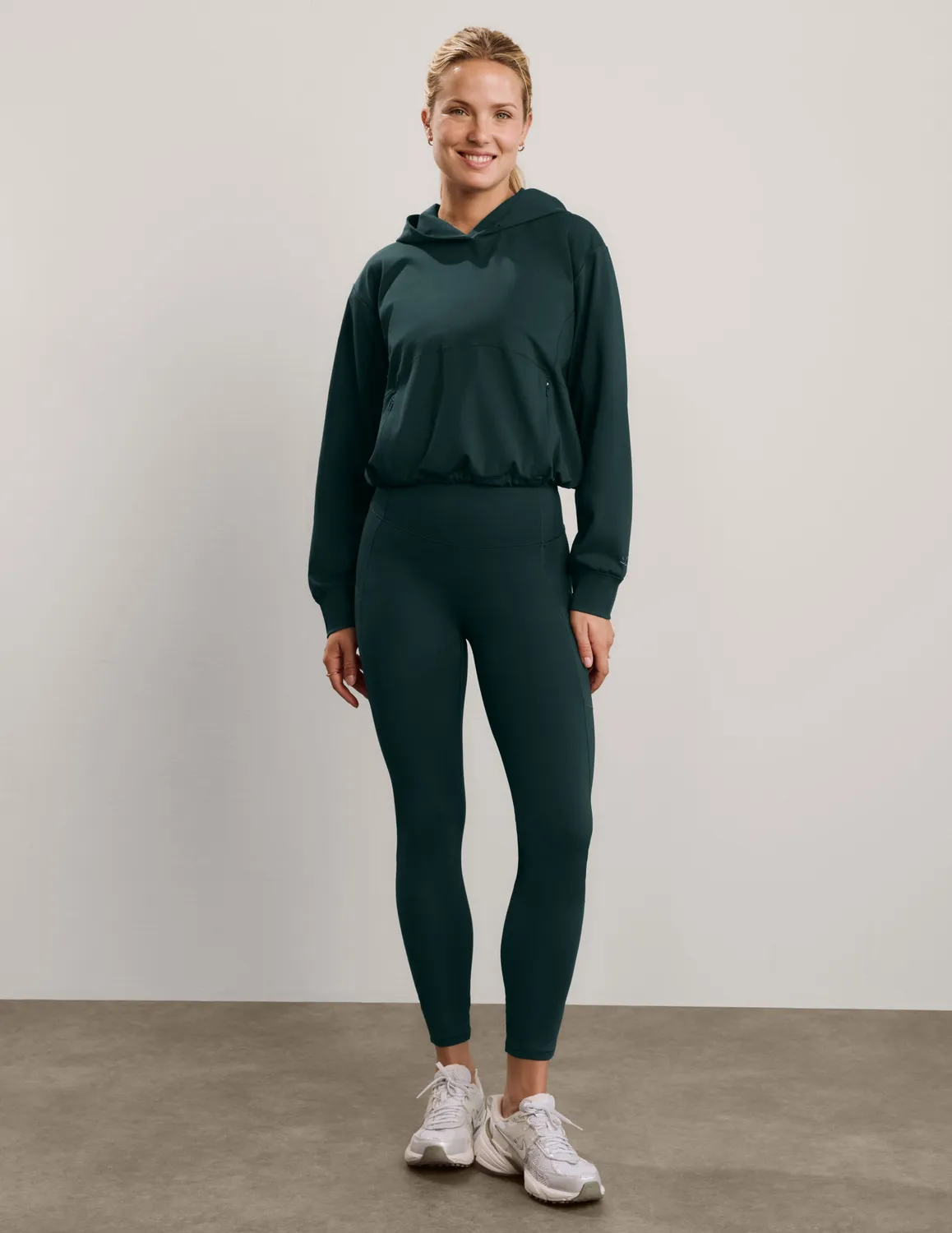 Beyond Yoga Pacer Fleece-Backed hoodie mörkgrön fodrad