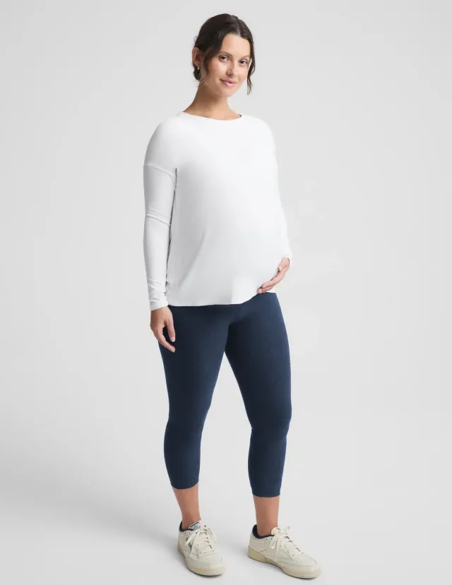 Beyond Yoga Spacedye Love The Bump Maternity 20.5" Capri Legging Navy
