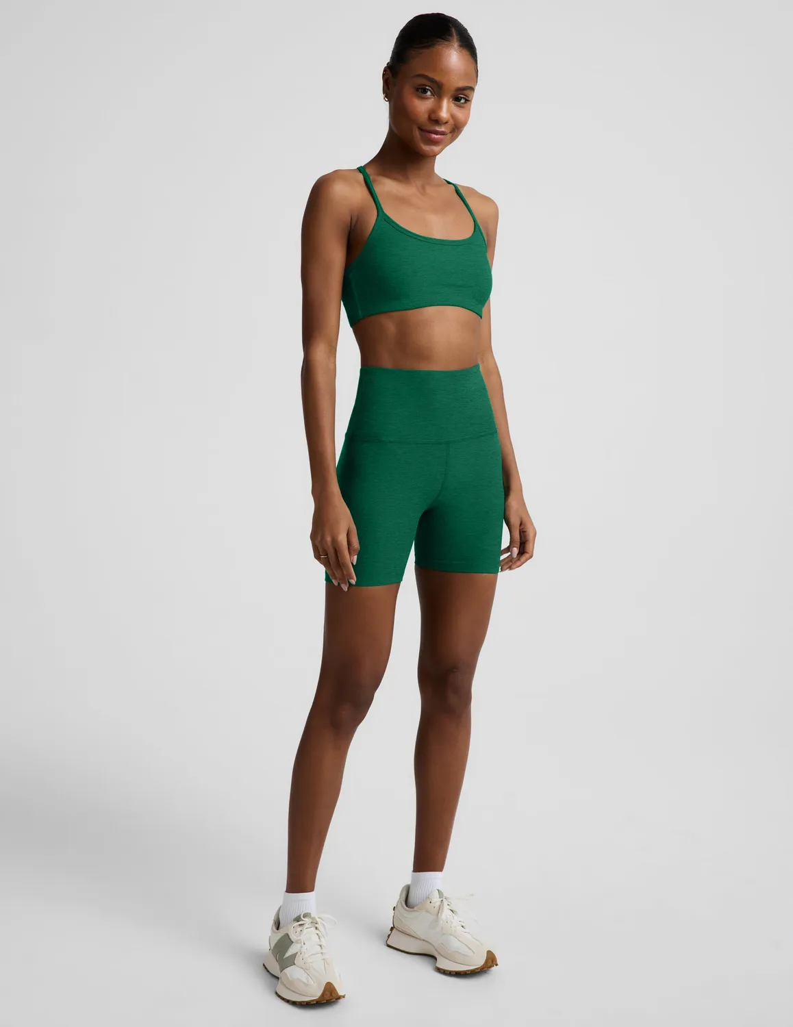 Beyond Yoga Spacedye Keep Pace 5" cykelshorts Legacy Pine grön melerad