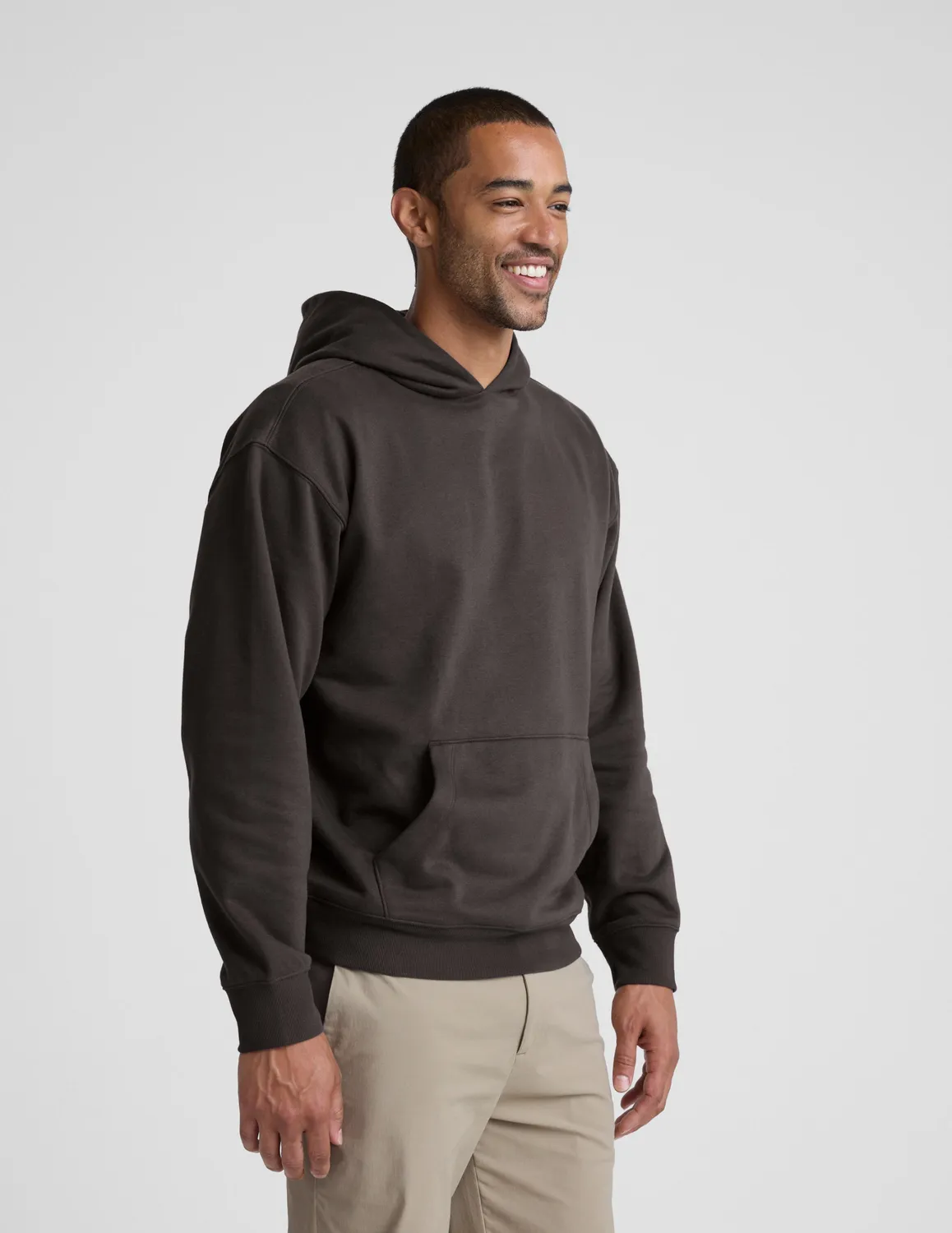 Beyond Yoga LuxeFleece Classic hoodie slate brown mjuk