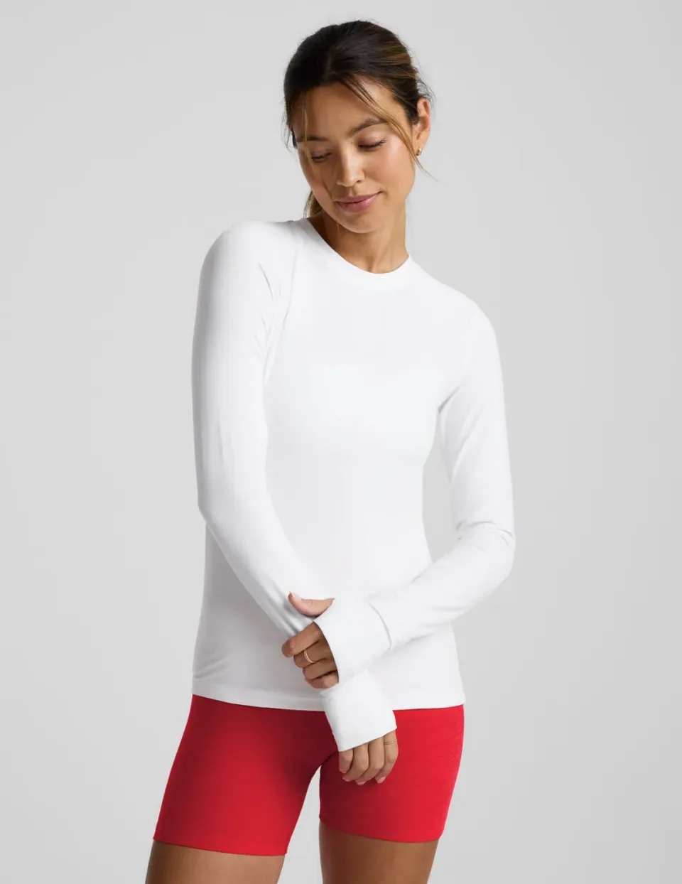 Beyond Yoga Featherweight Classic Crew Pullover tröja Cloud White lätt