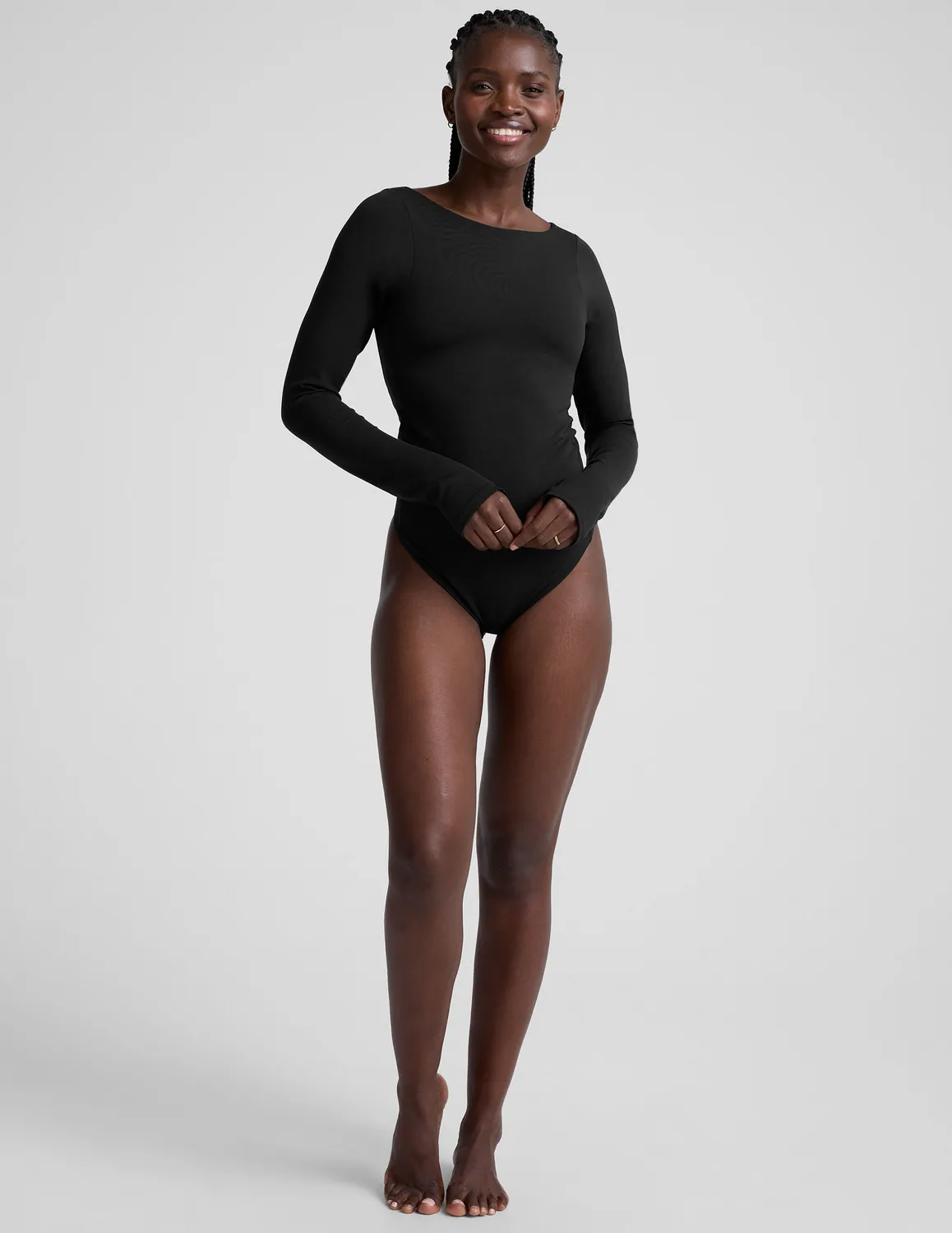 Beyond Yoga Serene Boatneck Bodysuit Body Black lång ärm