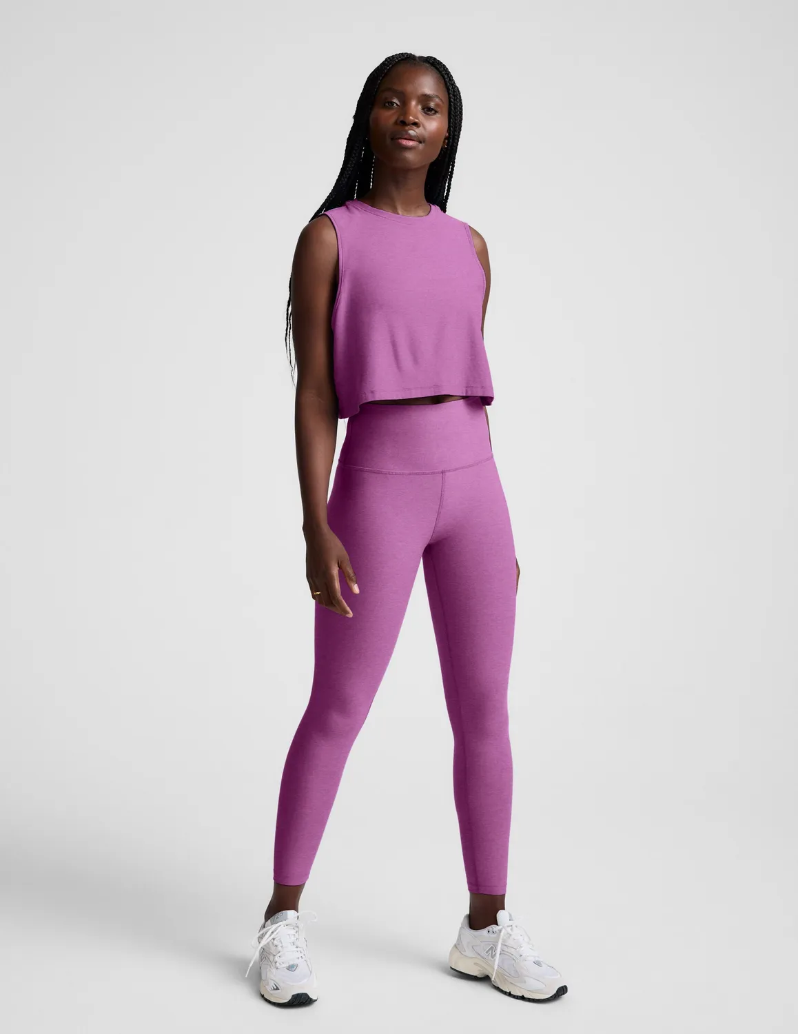 Beyond Yoga Featherweight Minimal Cropped Tank Fun Fuchsia mjuk