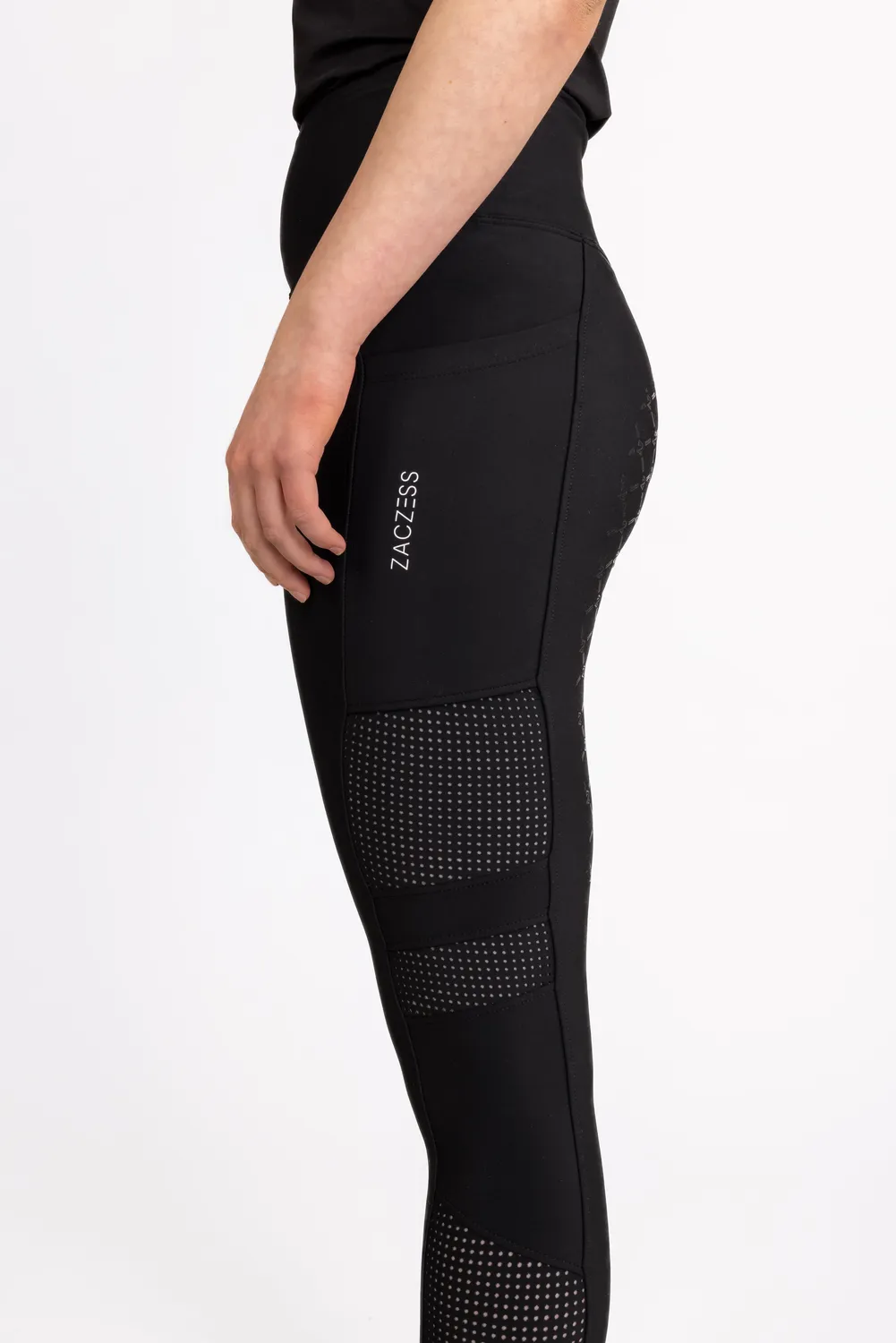 ZacZess AirFlex Leggings Black ridleggings svart junior half grip