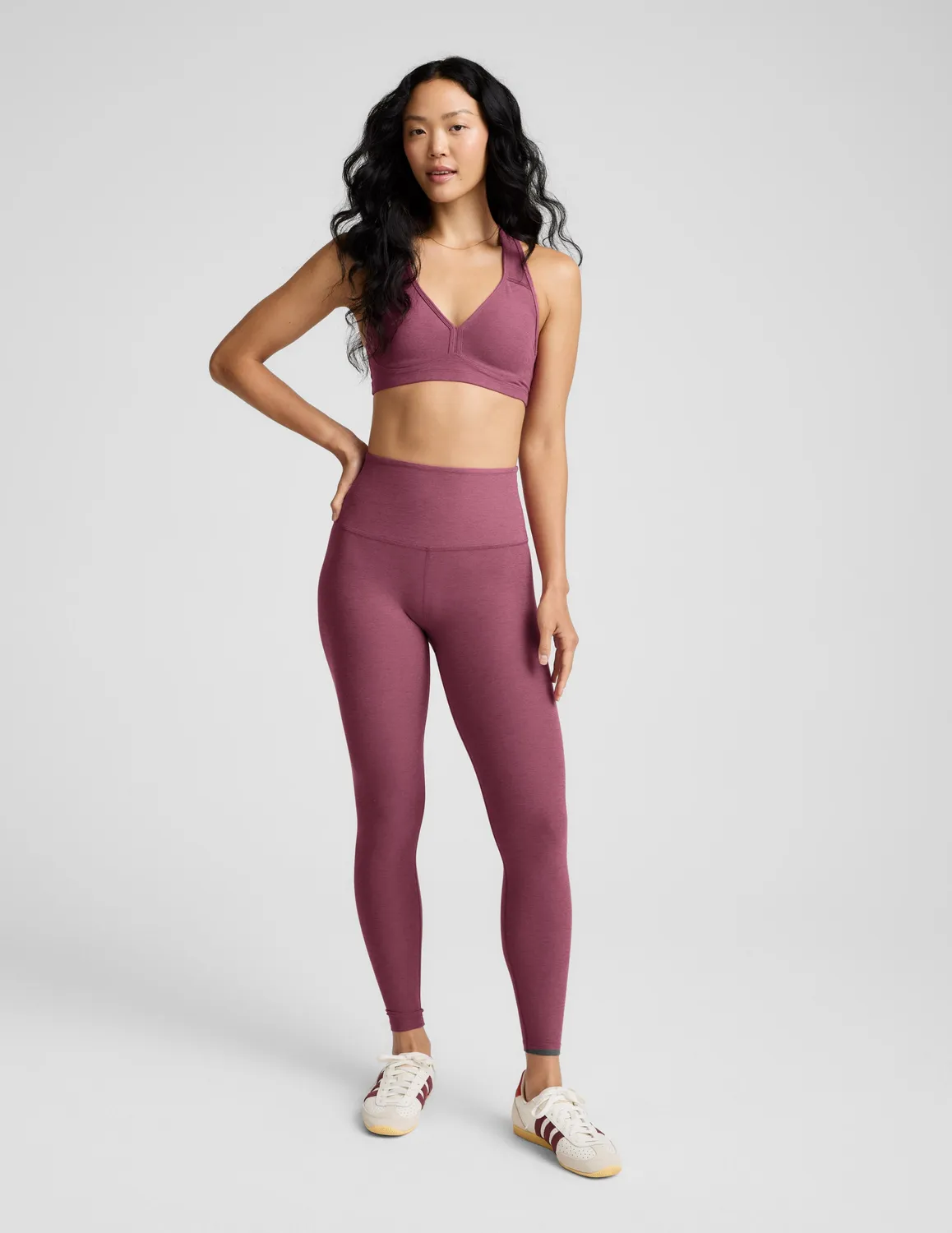 Beyond Yoga Spacedye Caught In The Midi tights Smooth Mauve Heather hög midja