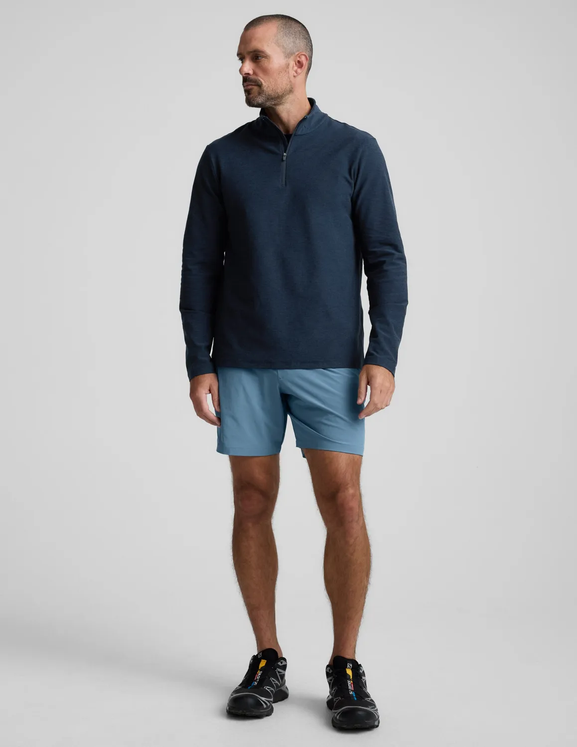 Beyond Yoga Pivotal 2.0 Men's Short 7" träningsshorts Harbor Blue ofodrad