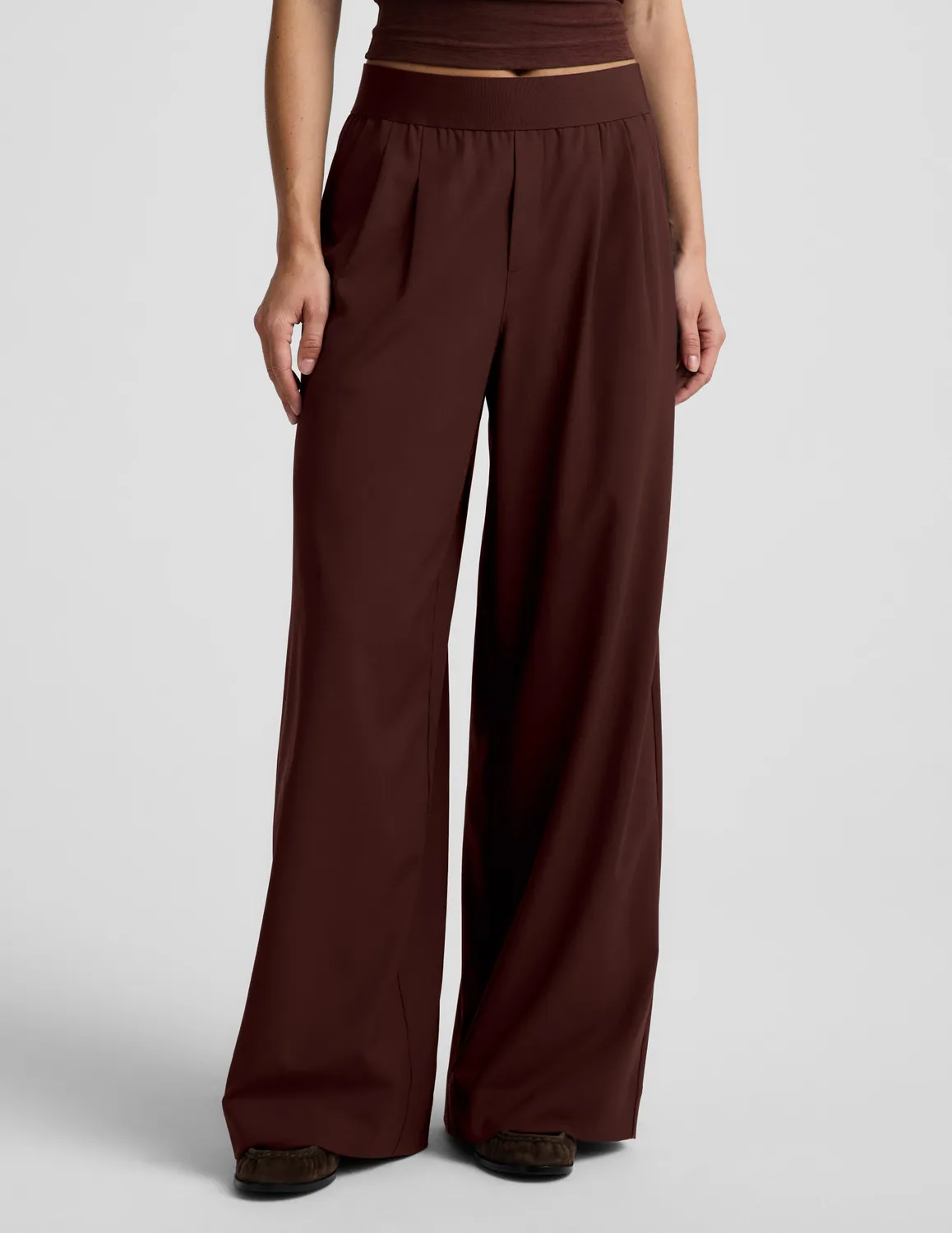 Beyond Yoga Elasticated Wide Leg Pant 29" byxor Iced Mocha vida