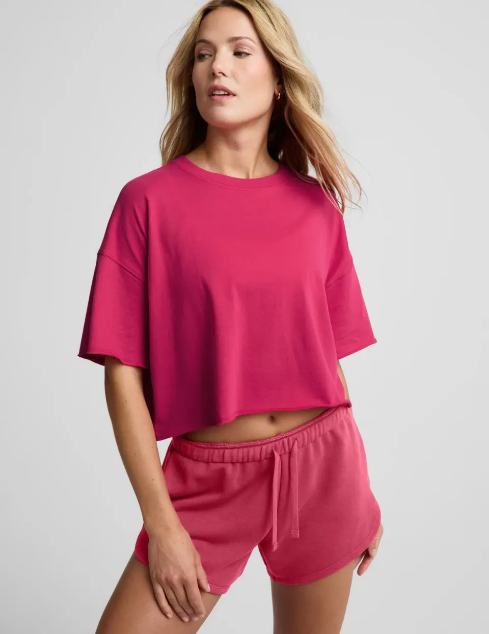 Beyond Yoga SoftKnit Better Than Ever Cropped t-shirt röd bomull