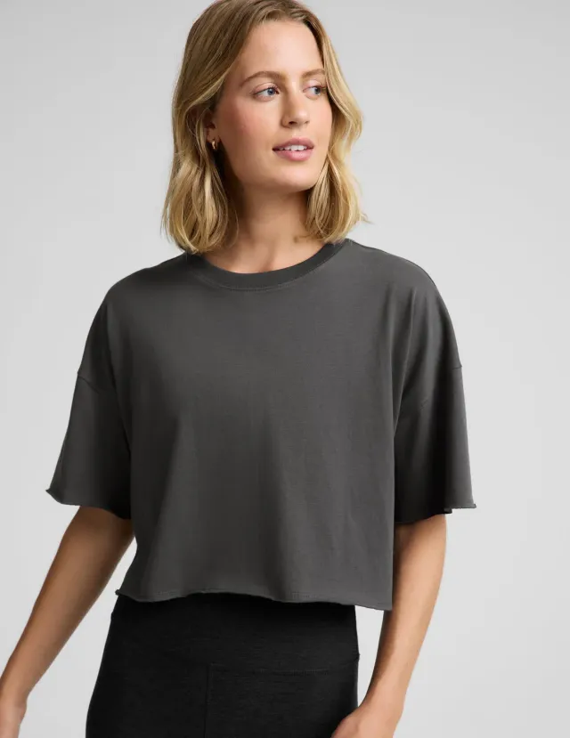 Beyond Yoga SoftKnit Better Than Ever Cropped t-shirt svart bomull