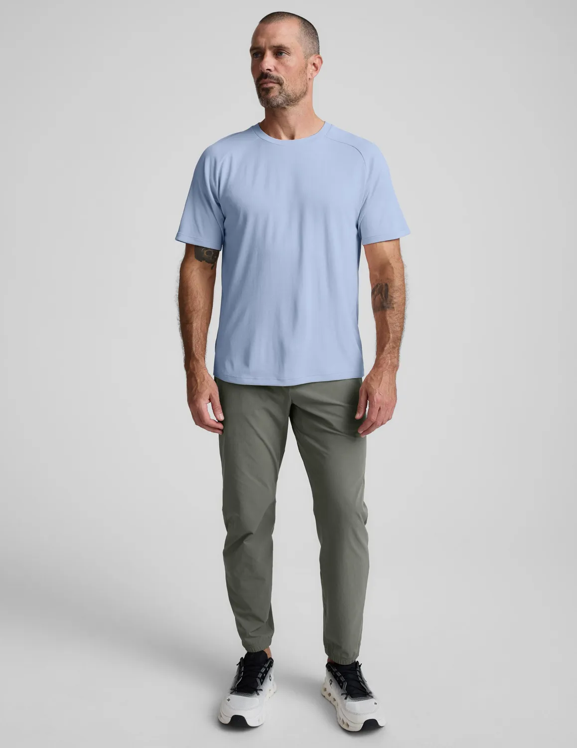 Beyond Yoga All In Active Men's Tee t-shirt Blue Mist slim fit