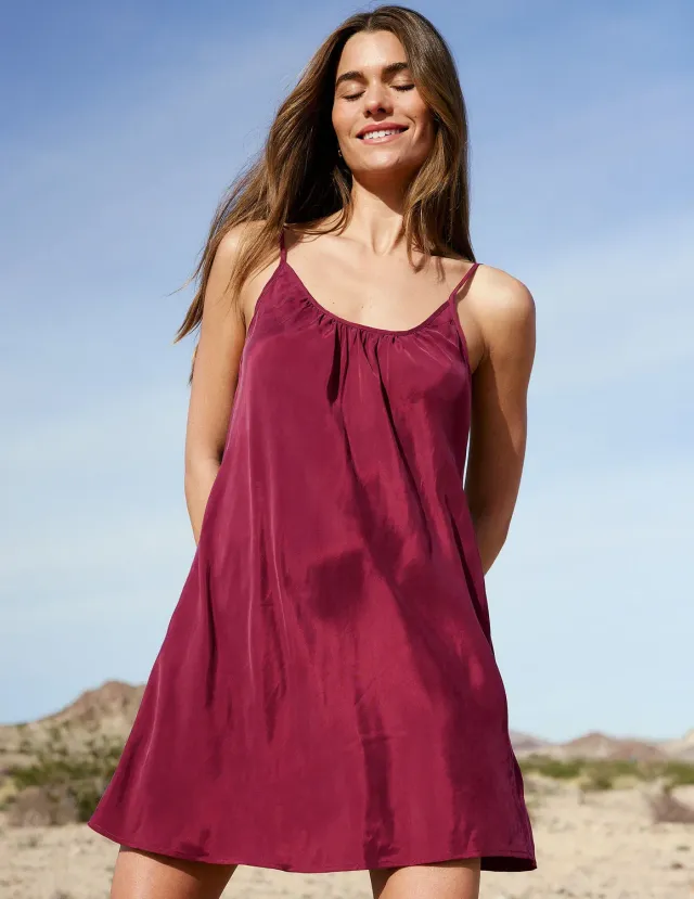 Beyond Yoga Sunkissed Cupro miniklänning Sangria