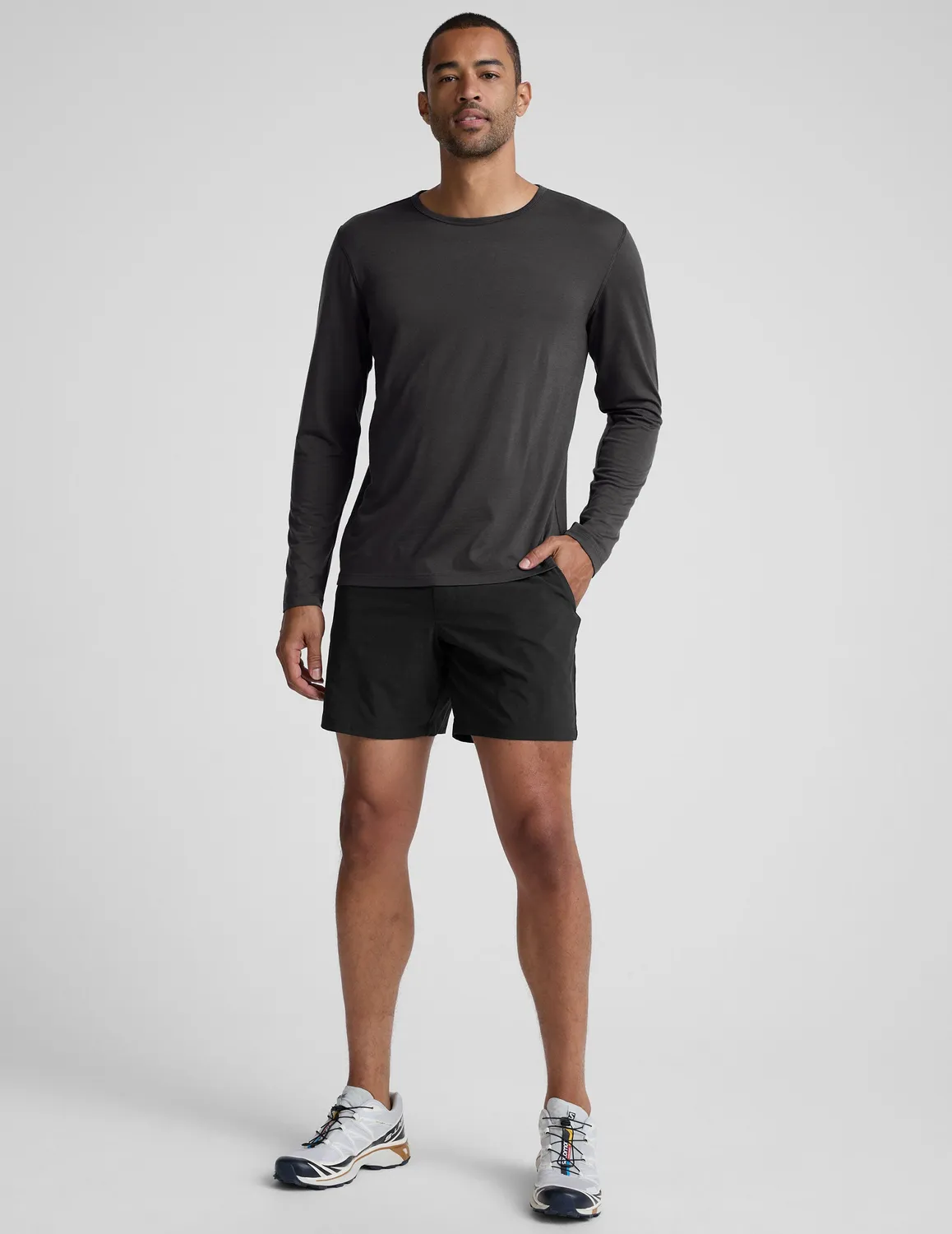 Beyond Yoga Merino Wool Men's Long Sleeve Crew tröja Black Ash