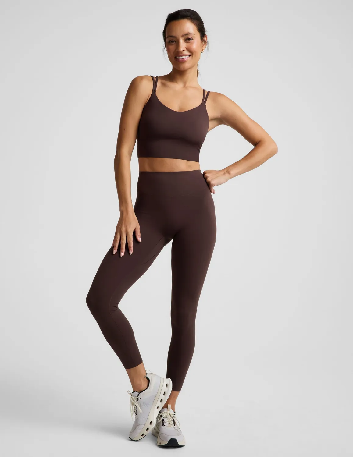 Beyond Yoga Glowzone High Waisted Midi Leggings Cocoa Plum hög midja