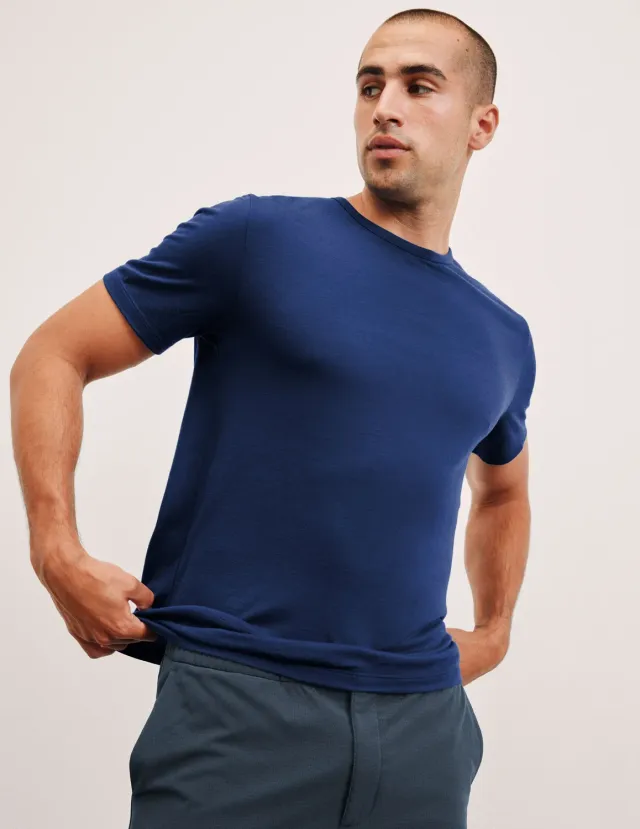 Beyond Yoga Merino Wool Crew t-shirt dark cobalt ull avslappnad
