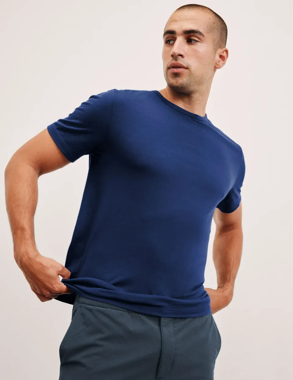 Beyond Yoga Merino Wool Crew t-shirt dark cobalt ull avslappnad