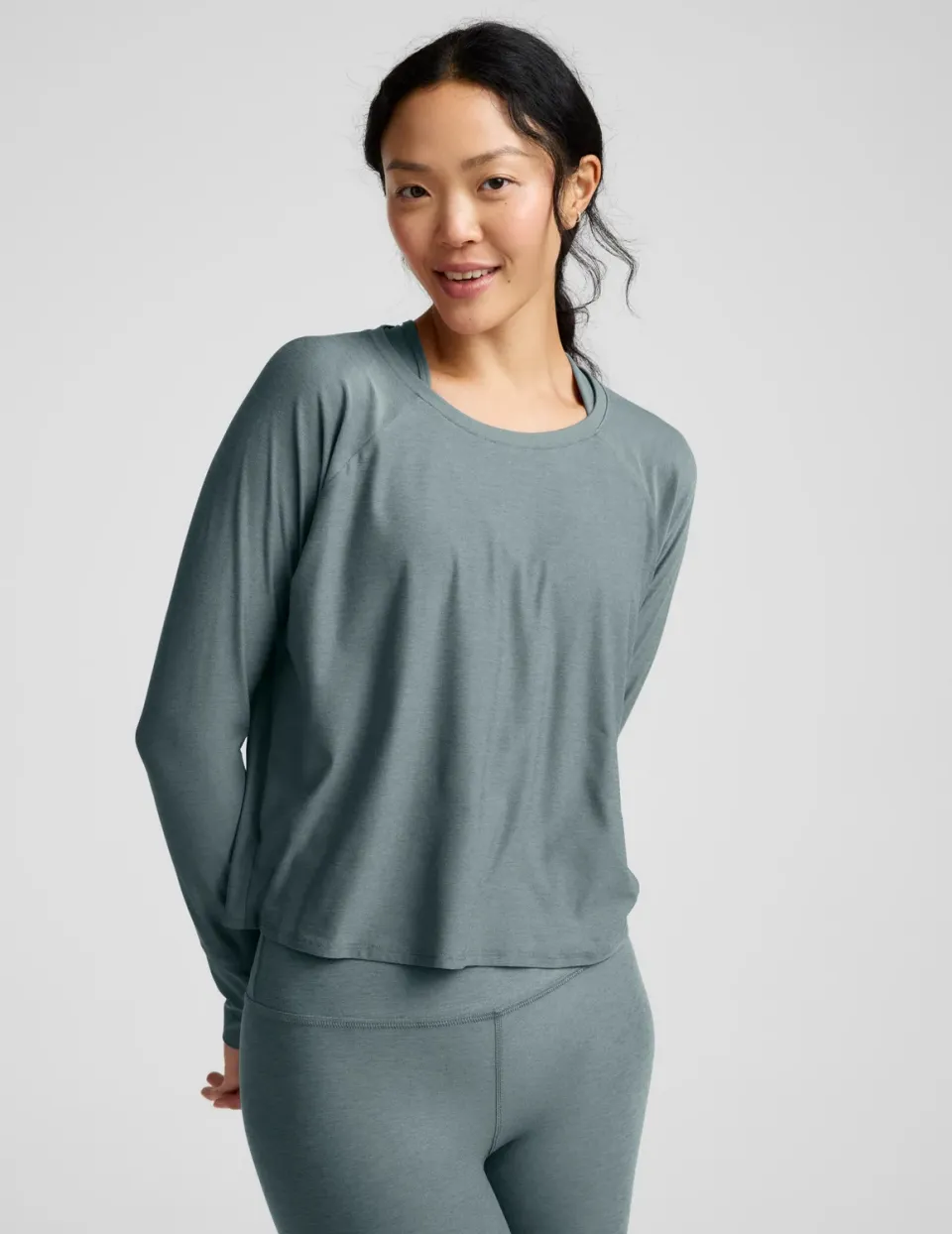 Beyond Yoga Featherweight Daydreamer Pullover träningströja Storm Heather lätt
