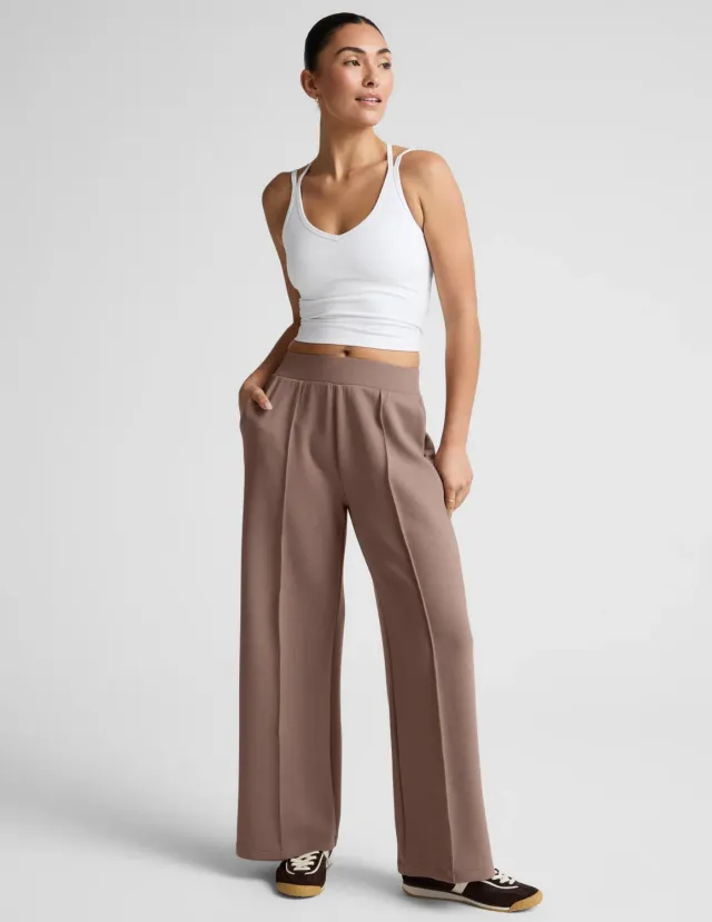 Beyond Yoga SoftSpring Wide Leg Pant 29 mjukisbyxor rosey taupe vida