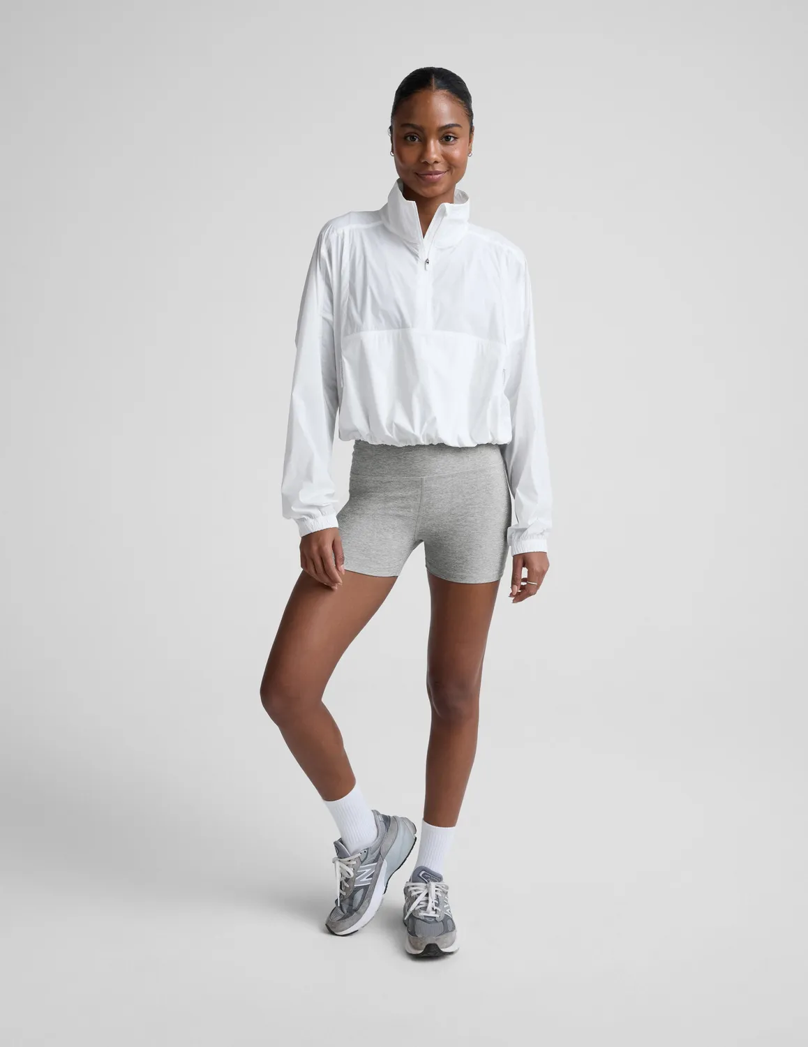 Beyond Yoga Places To Go Half Zip jacka vit UPF 50+