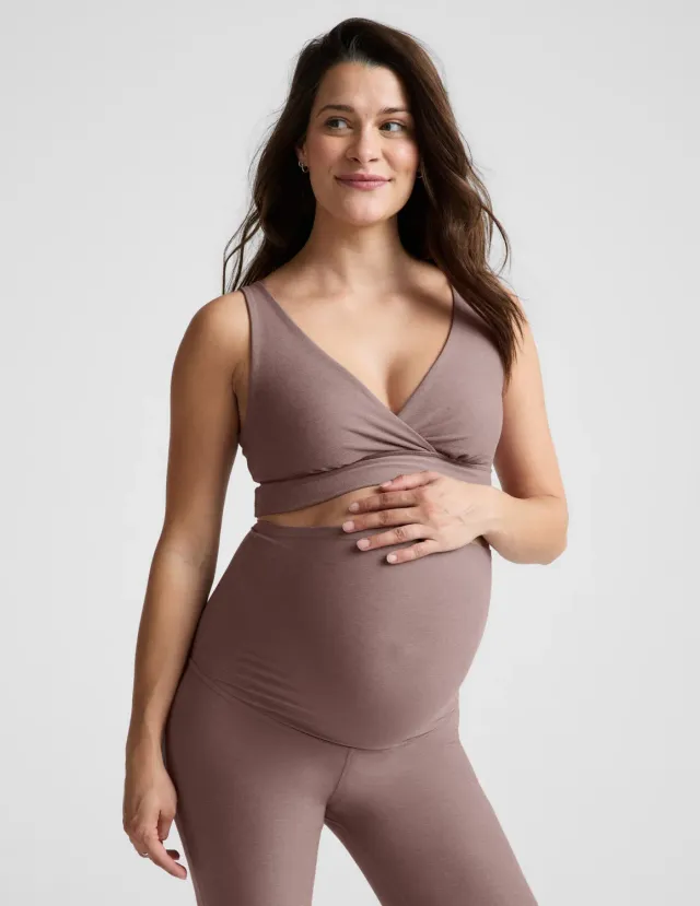 Beyond Yoga Spacedye Easiest Ever Long Nursing Bra Amningsbh Rosey Taupe