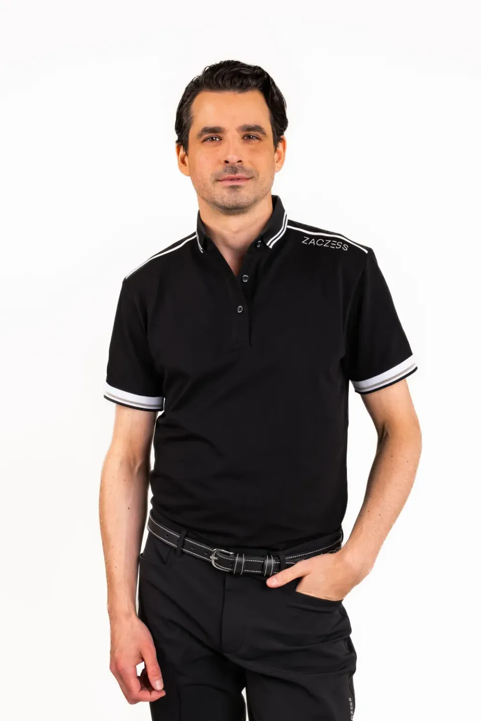 ZacZess Cortina Men's Polo pikétröja herr svart luftig