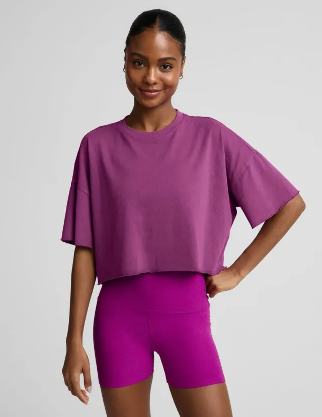 Beyond Yoga SoftKnit Better Than Ever Cropped t-shirt berry bliss