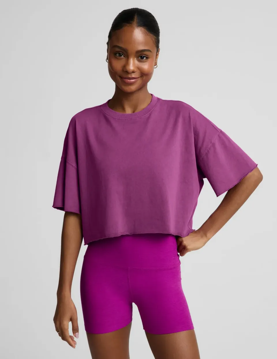 Beyond Yoga SoftKnit Better Than Ever Cropped t-shirt berry bliss