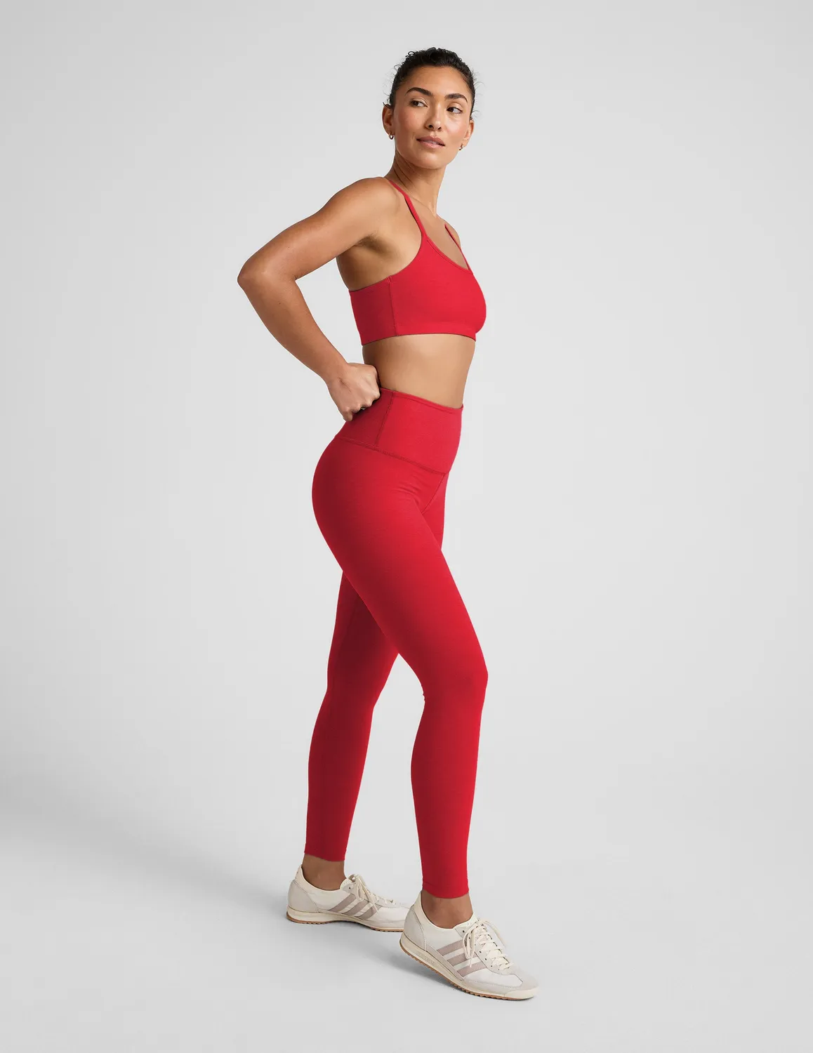 Beyond Yoga Spacedye Slim Racerback sport-bh Chili Red Heather mellanstöd