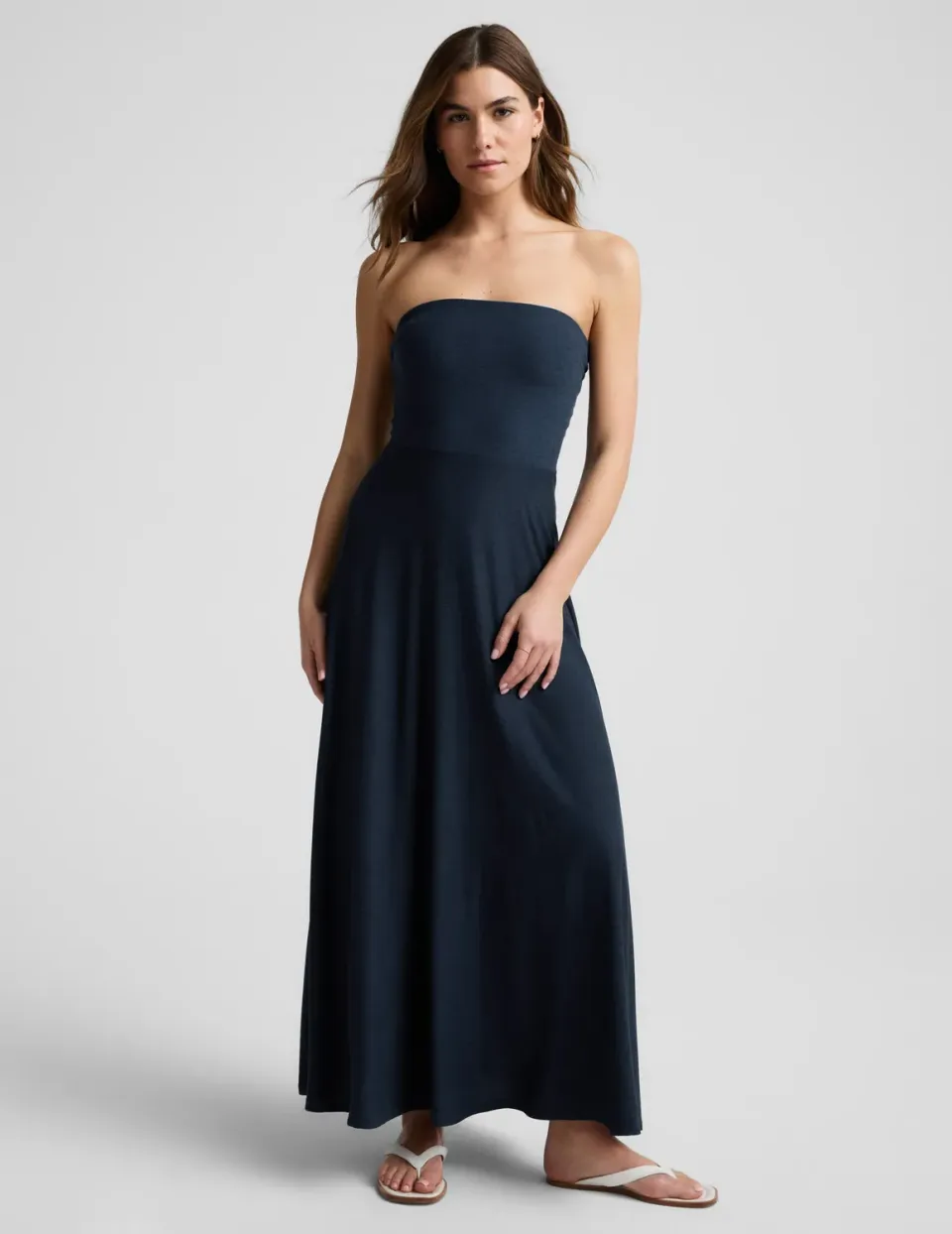Beyond Yoga Featherweight Strapless Maxi klänning Nocturnal Navy