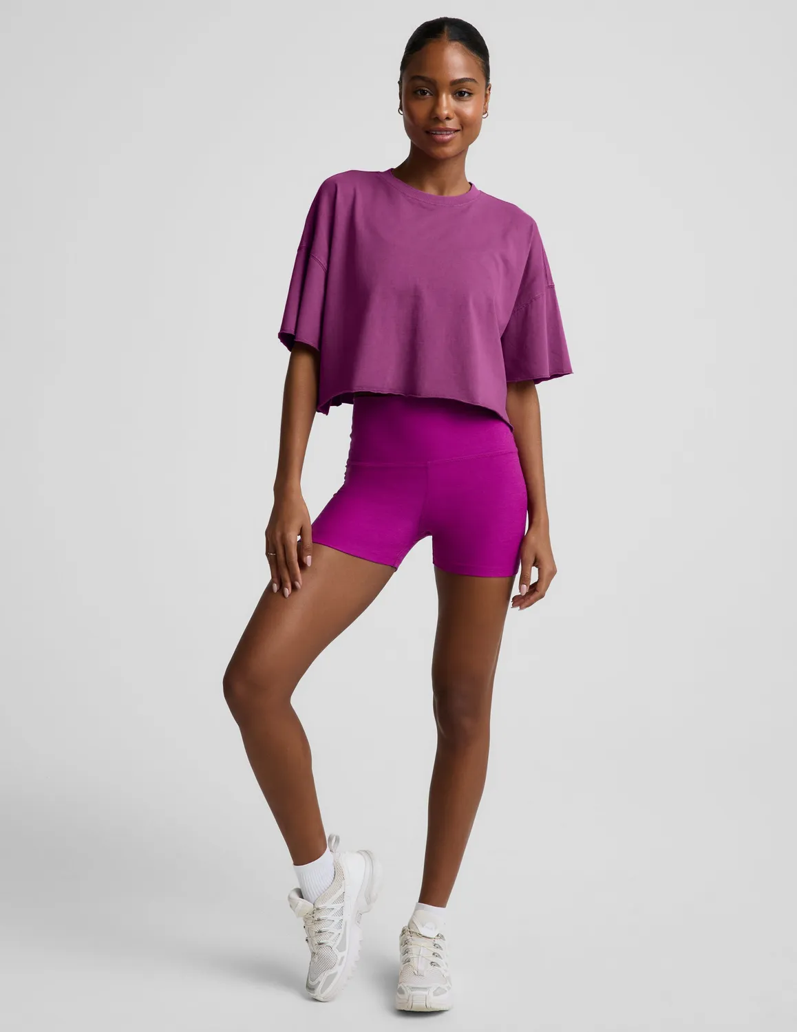Beyond Yoga SoftKnit Better Than Ever Cropped t-shirt berry bliss