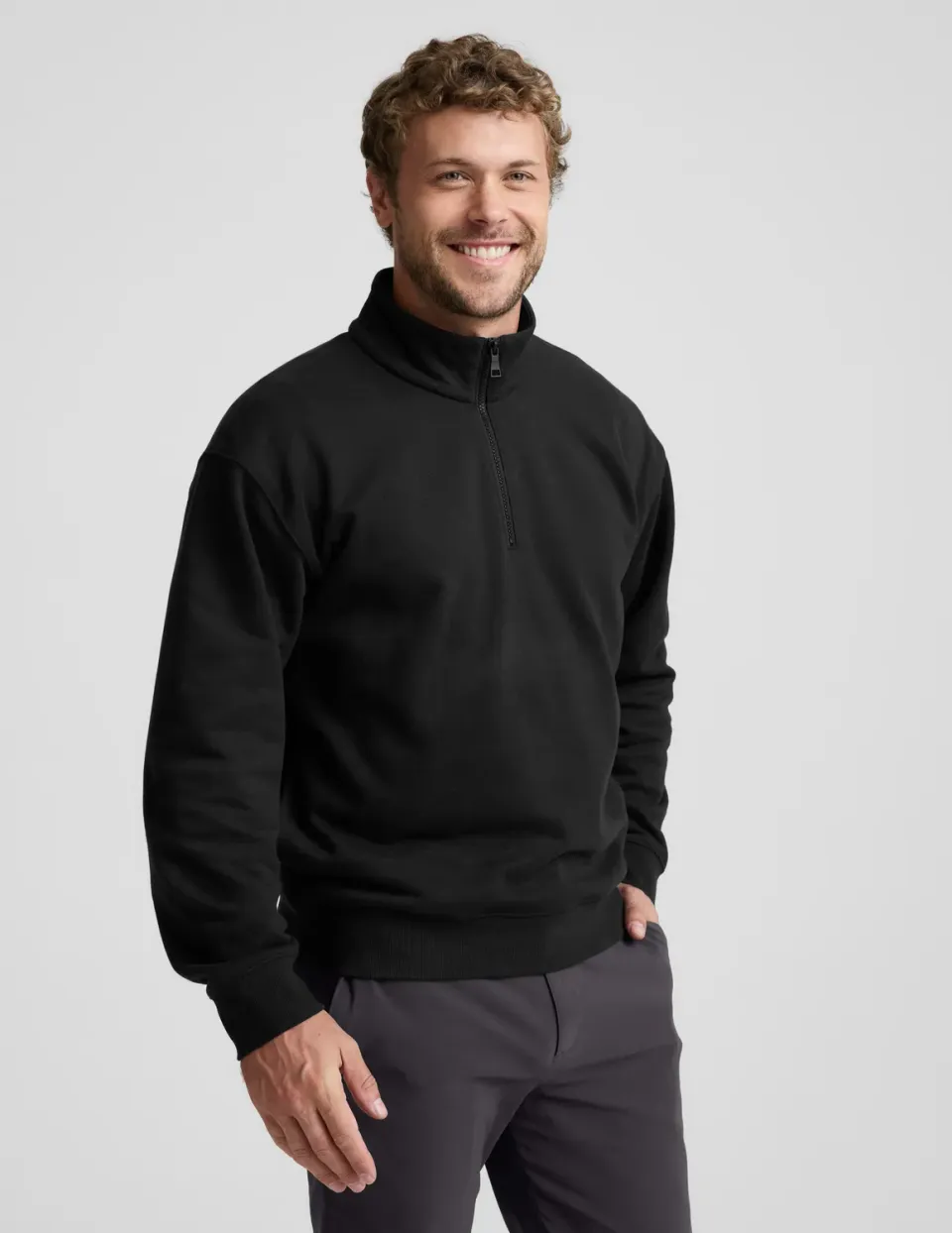 Beyond Yoga LuxeFleece Half Zip sweatshirt Svart unisex