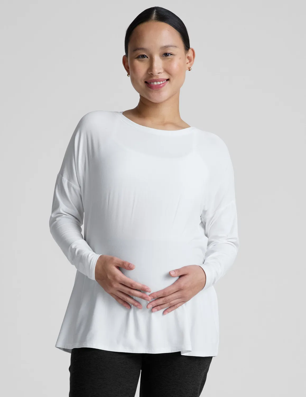 Beyond Yoga Featherweight mammalångärmad topp vit