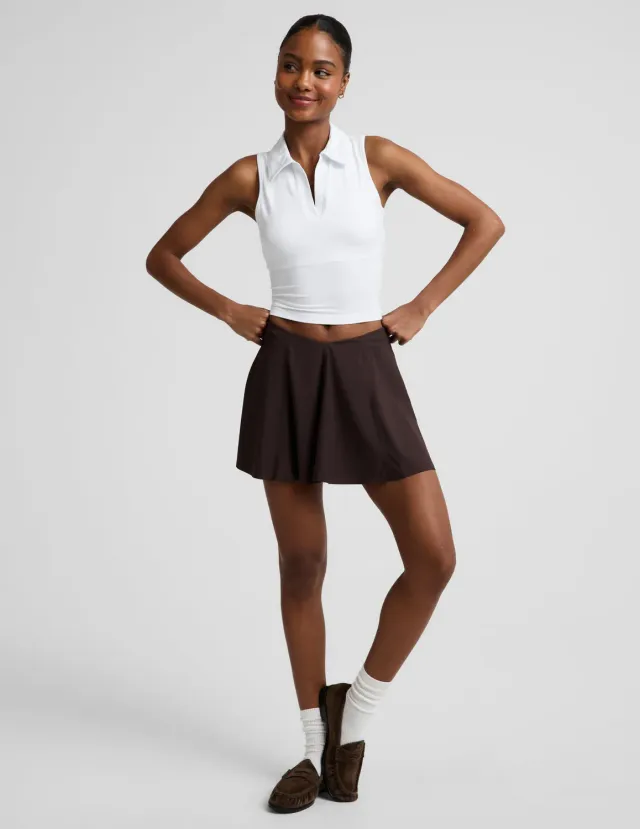 Beyond Yoga You're A Force tenniskjol Cocoa Plum med ficka