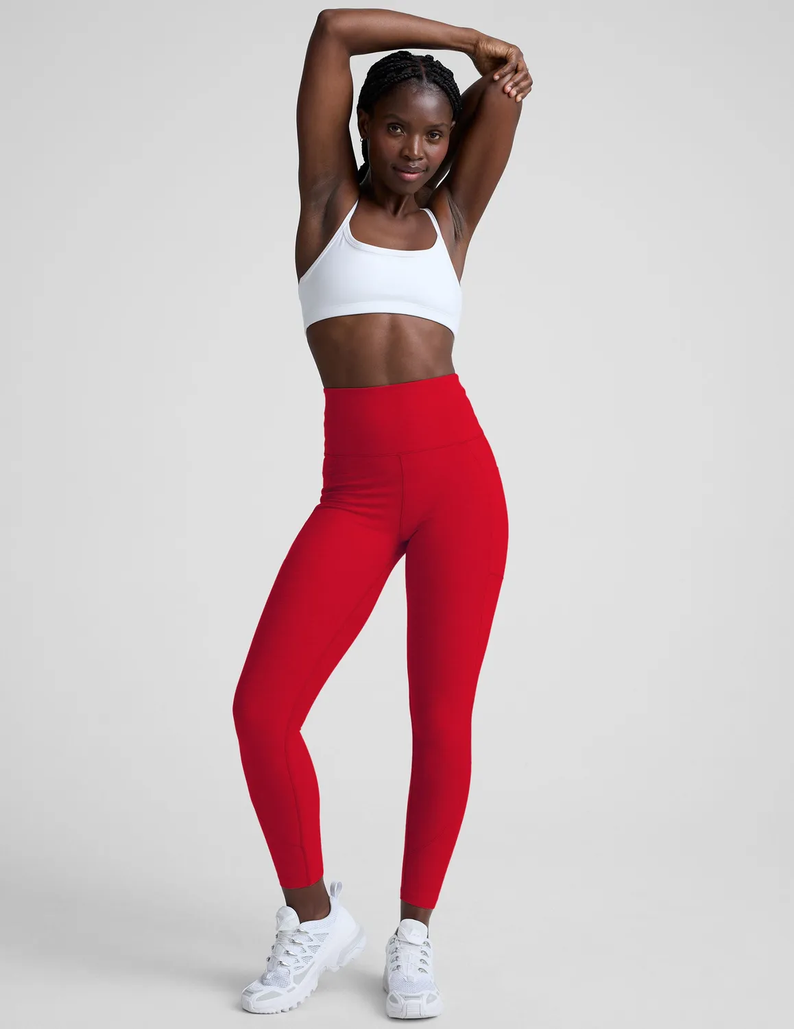 Beyond Yoga Spacedye Be Free Pocket leggings Holly Red Heather med fickor