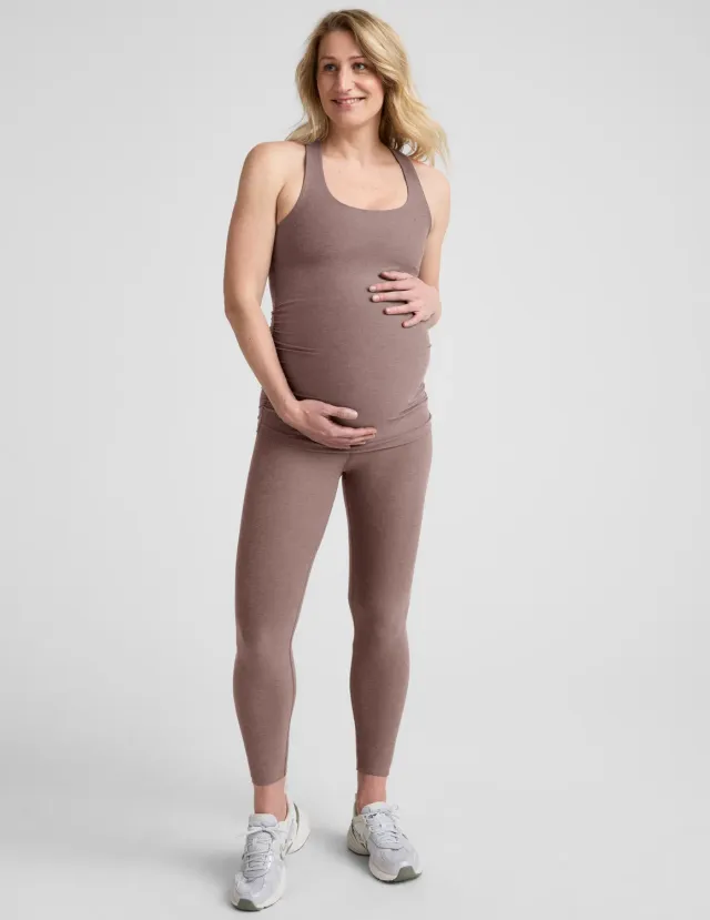 Beyond Yoga Spacedye Love the Bump mammaleggings Rosey Taupe midi