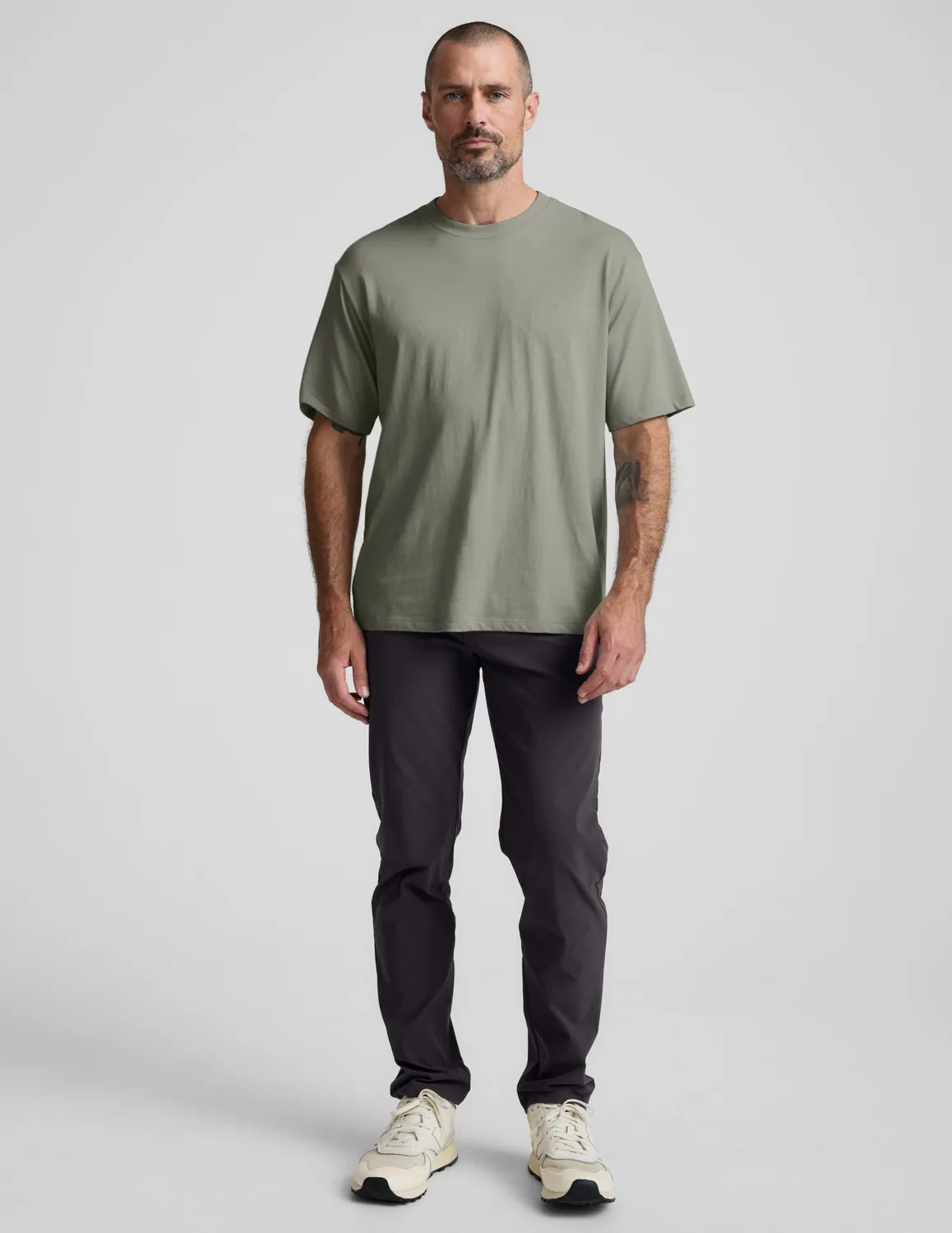 Beyond Yoga SoftKnit Cotton Tee t-shirt Grey Sage bomull herr