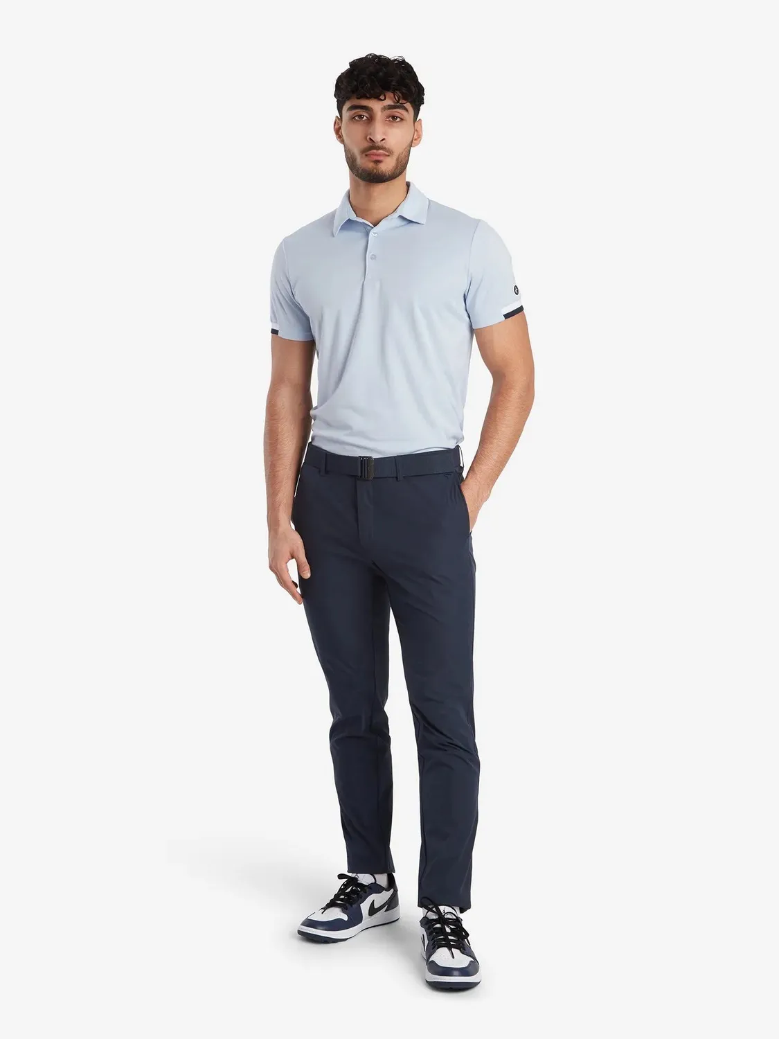 Cross Sportswear Byron Lux chinos marinblå W34/L34 stretch