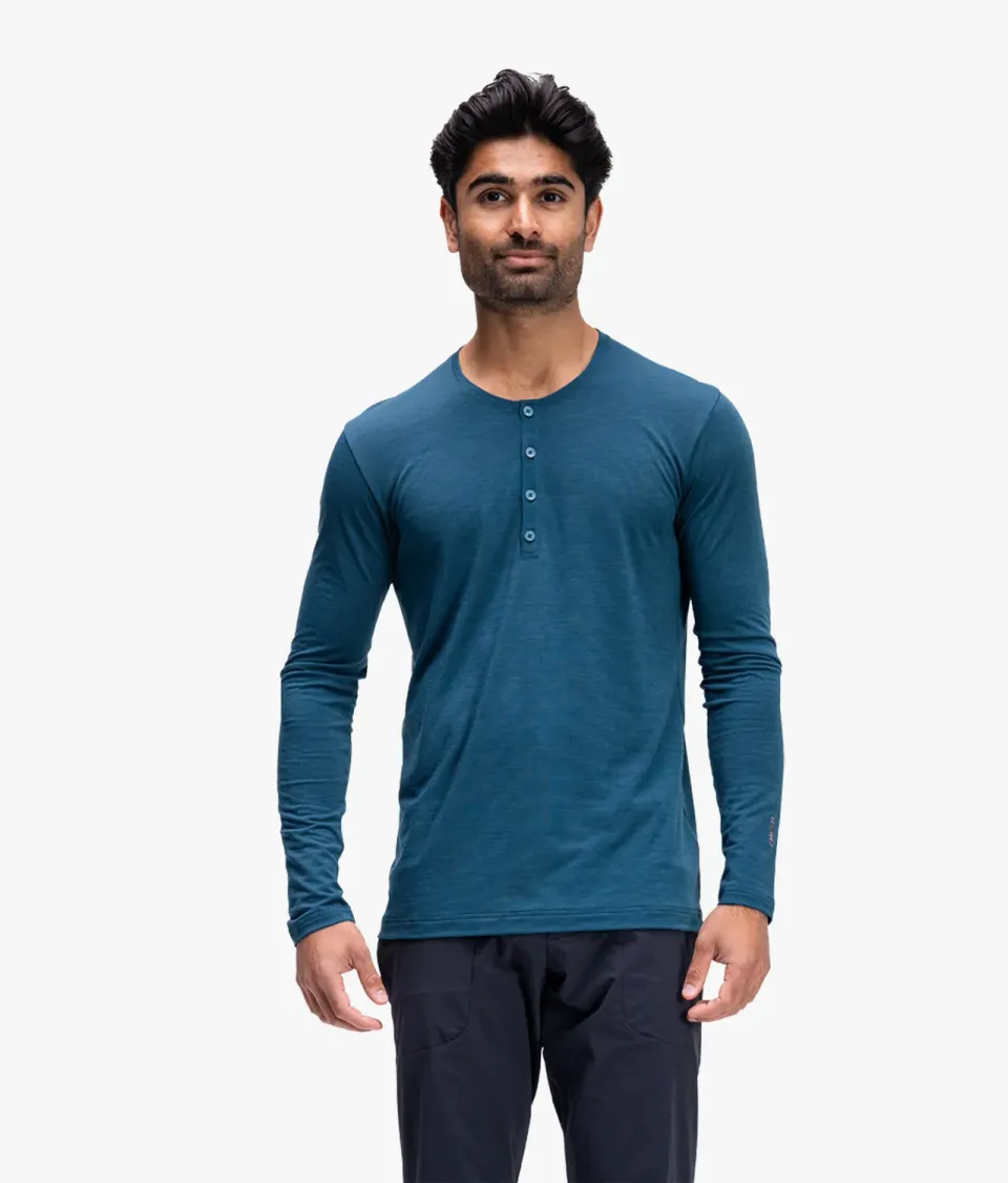 7mesh Desperado Merino Henley långärmad tröja deep sea