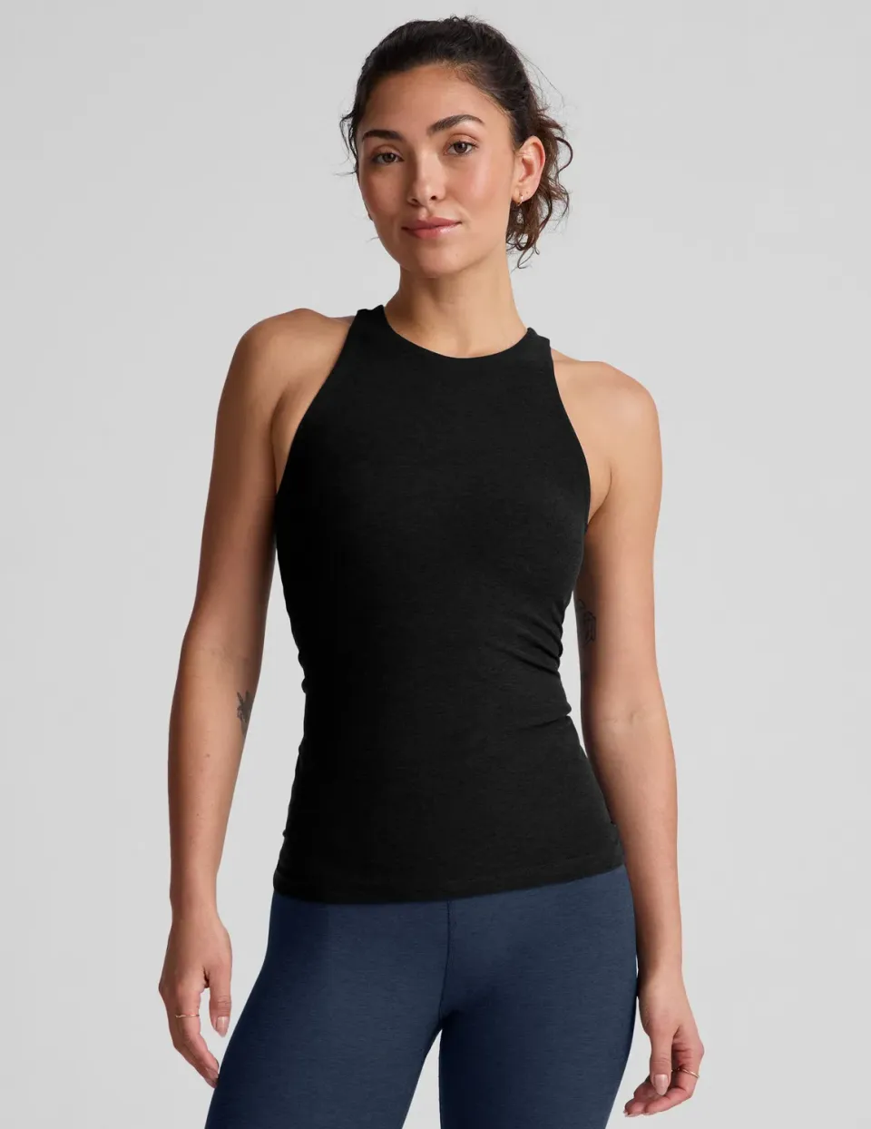 Beyond Yoga Spacedye Refocus Tank linne Darkest Night med bh