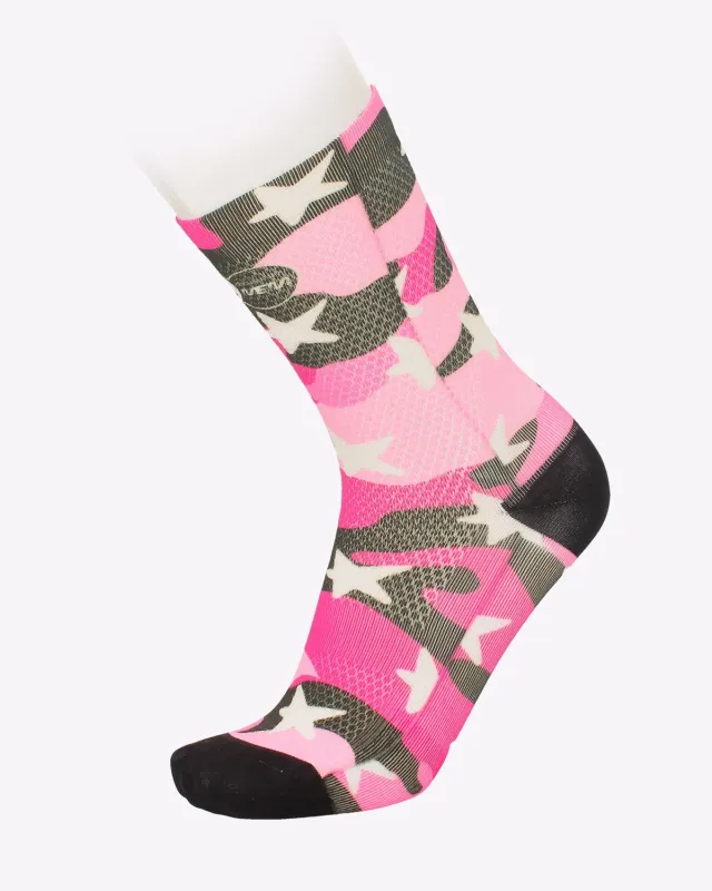 MB Wear Fun Camustar Pink cykelstrumpor rosa 1 par – mönster
