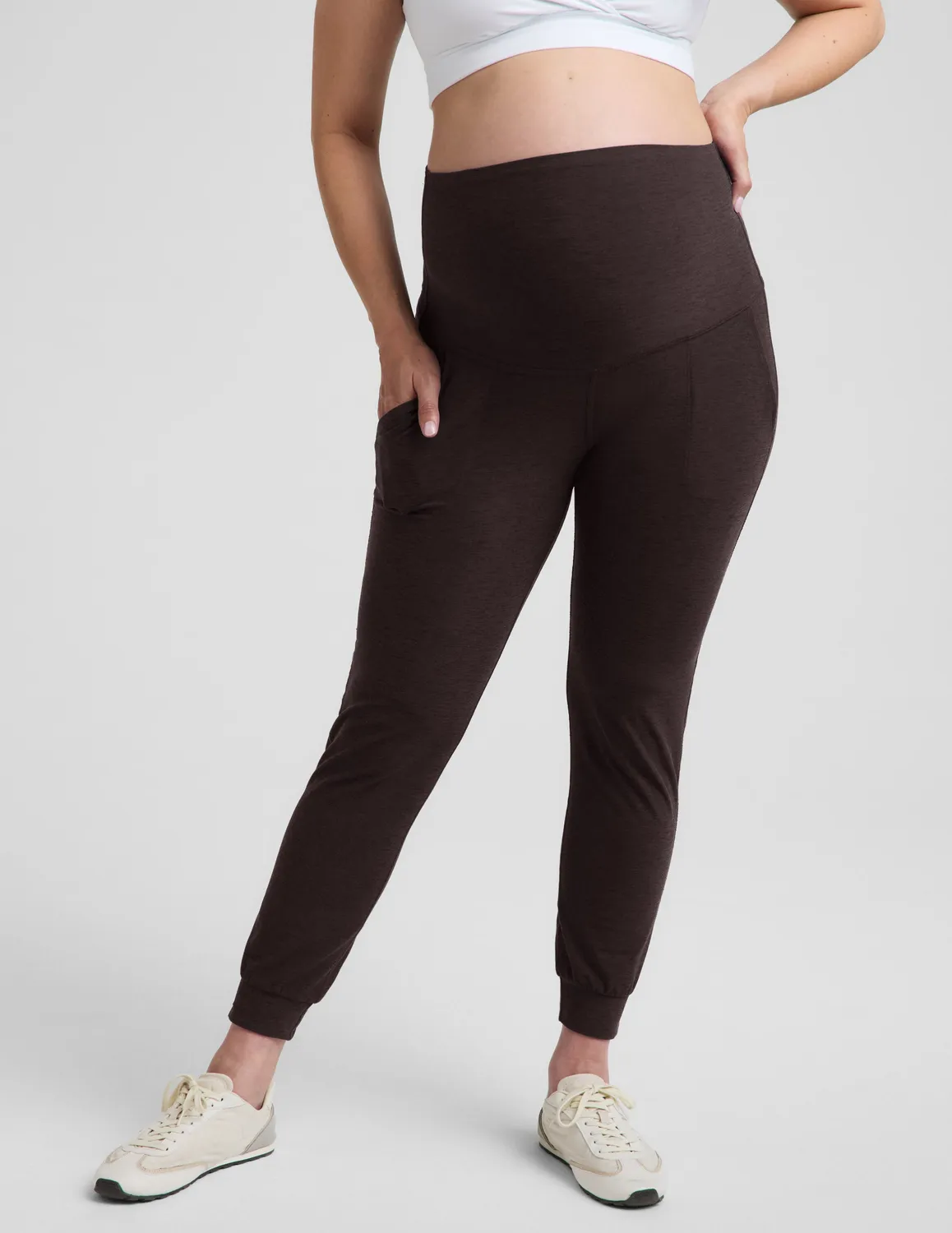 Beyond Yoga Spacedye Beyond the Bump gravidjogger Dark Chocolate mjuk
