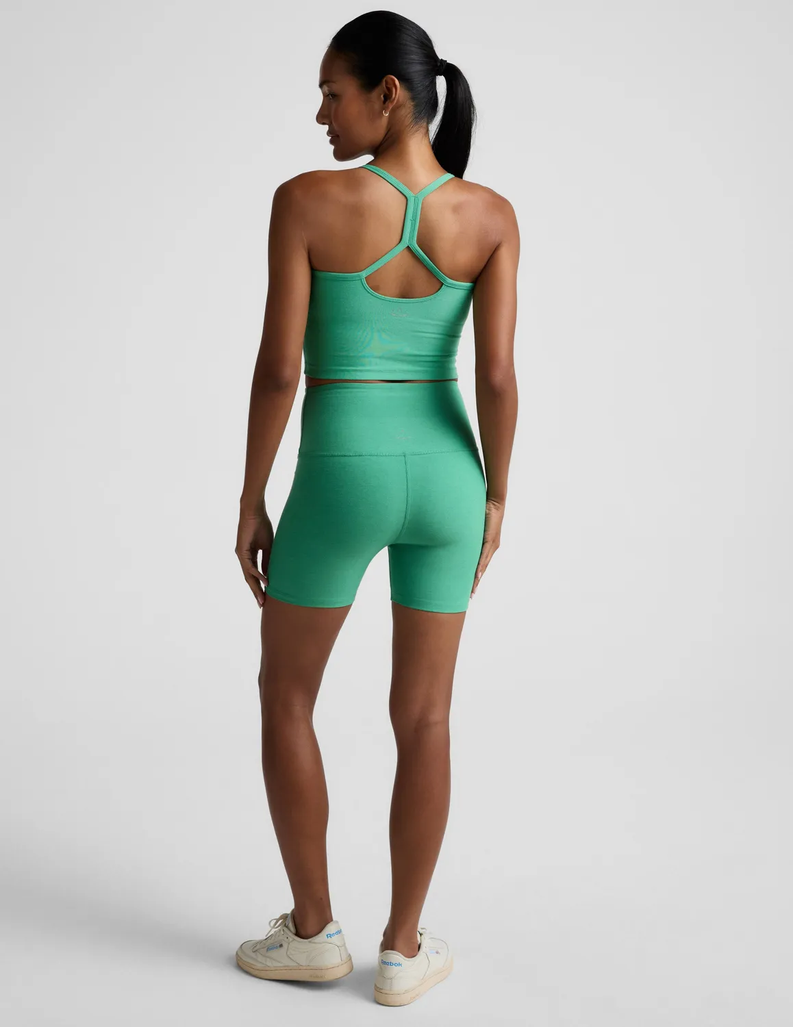 Beyond Yoga Spacedye Keep Pace 5 bikershorts Bright Emerald Heather hög midja