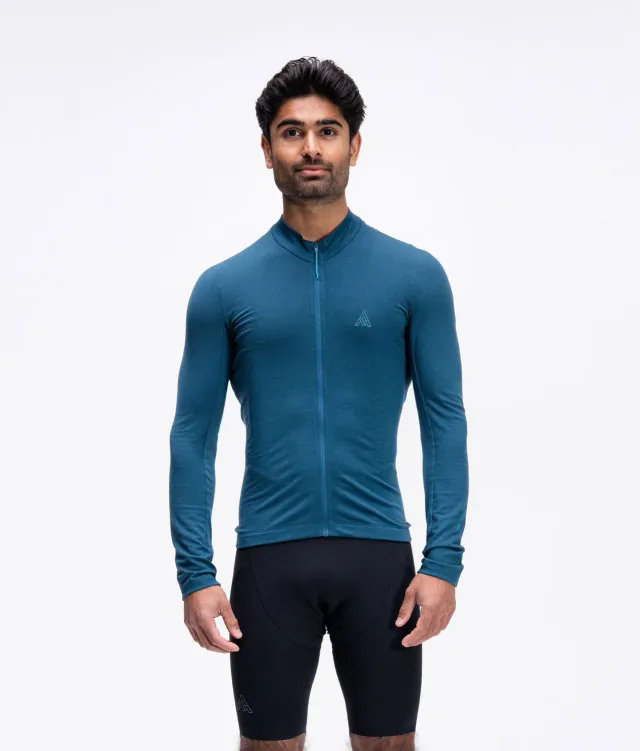 7MESH Ashlu Merino cykeltröja herr Deep Sea lång