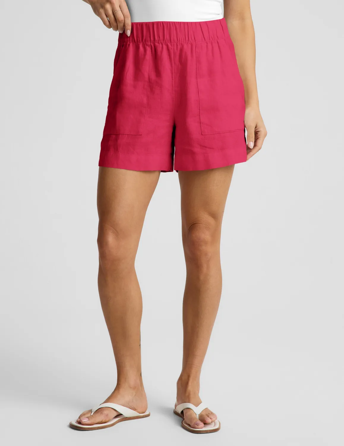 Beyond Yoga SoftWash Linen Easy Short shorts Berry Red sommar