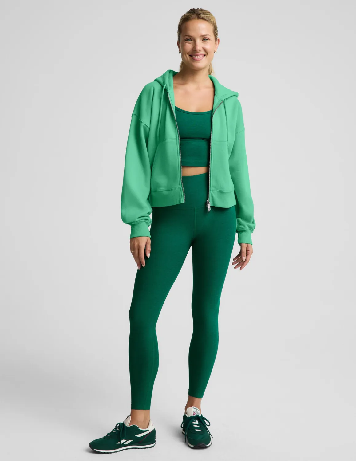 Beyond Yoga LuxeFleece 2.0 Full-Zip Hoodie jade pool relaxed