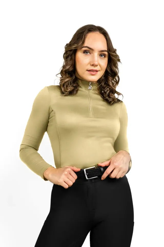 ZacZess Valencia Green Fog base layer ridtröja halvzip