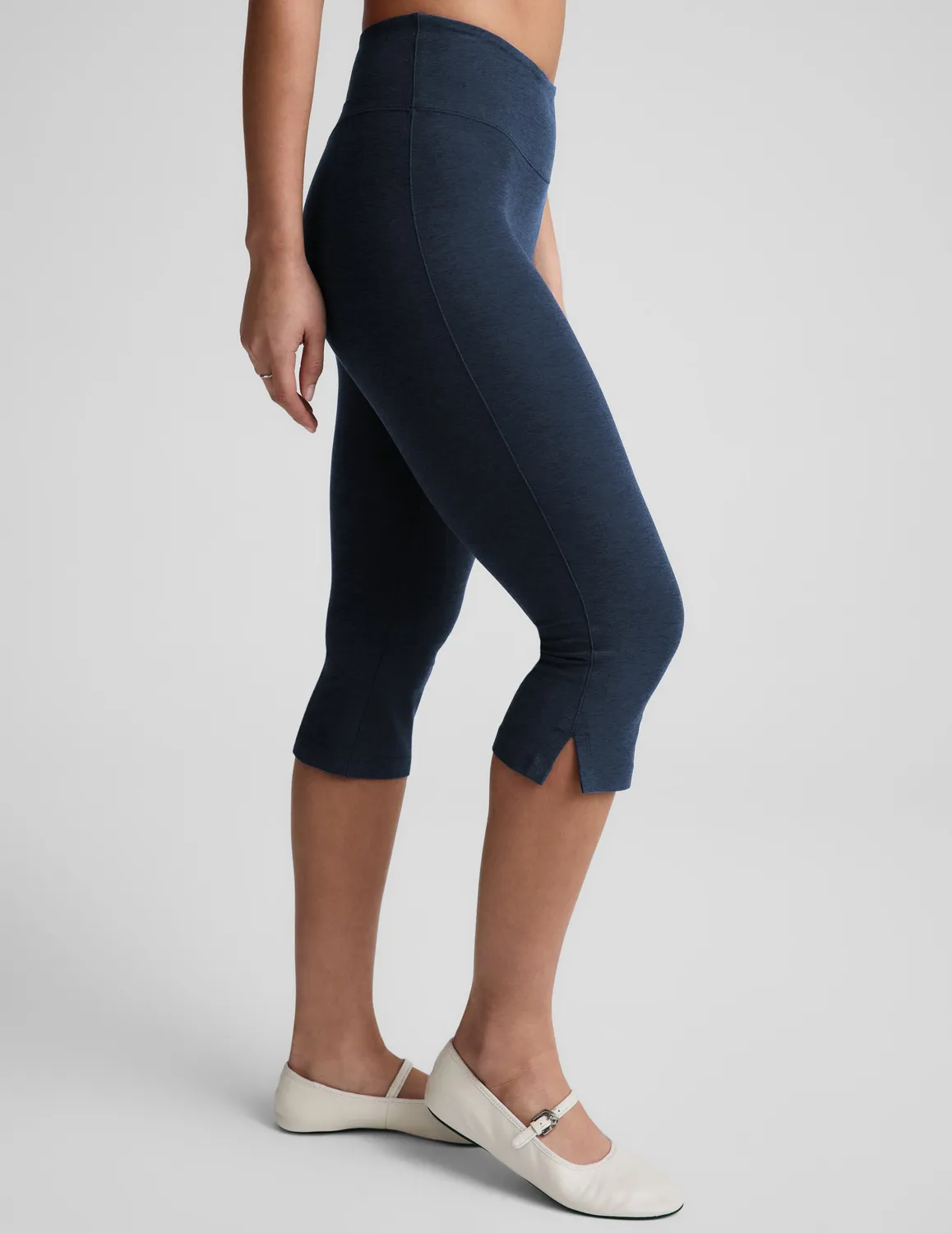 Beyond Yoga Spacedye Mid-Rise Slit Pedal Pusher leggings Nocturnal Navy mörkblå