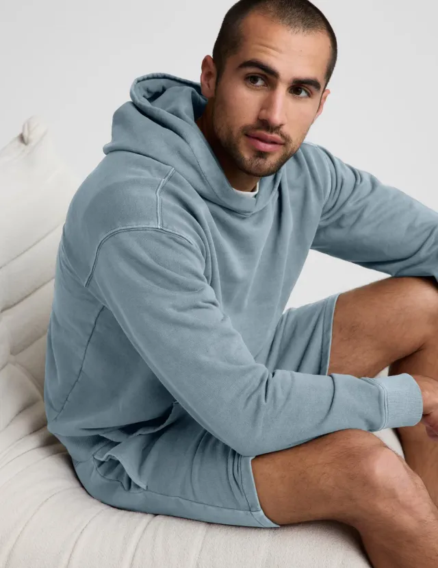 Beyond Yoga Beach Washed Terry Hoodie huvtröja Washed After Dark Navy bomull
