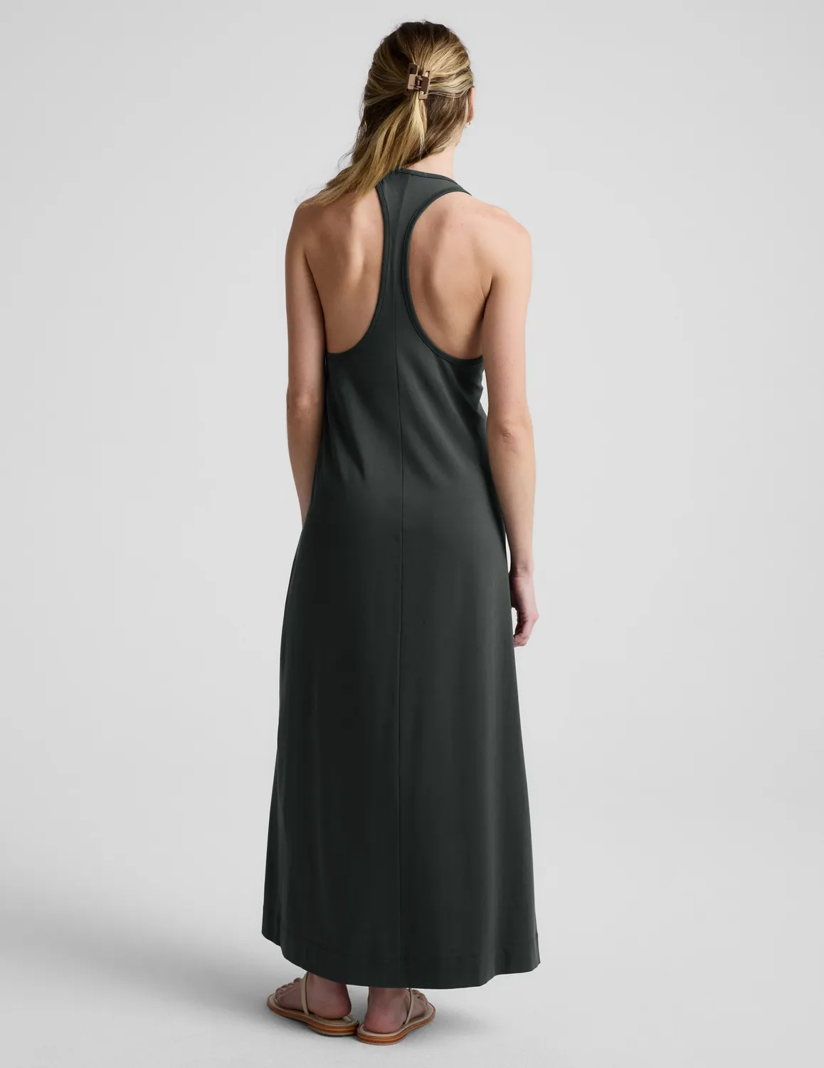 Beyond Yoga A Cut Above Racerback Maxi Dress slate green
