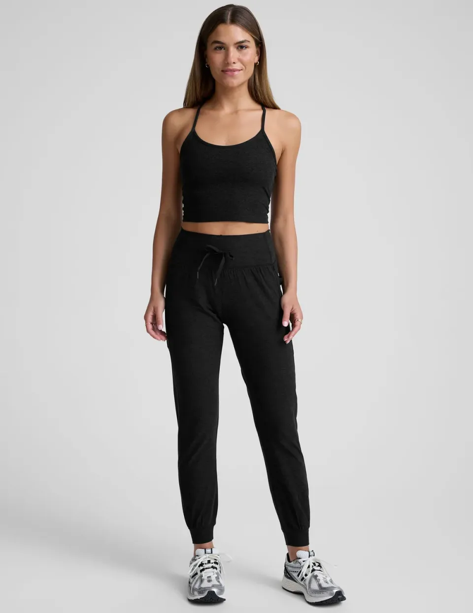Beyond Yoga Spacedye Go Pocket jogger Darkest Night svarta fickor