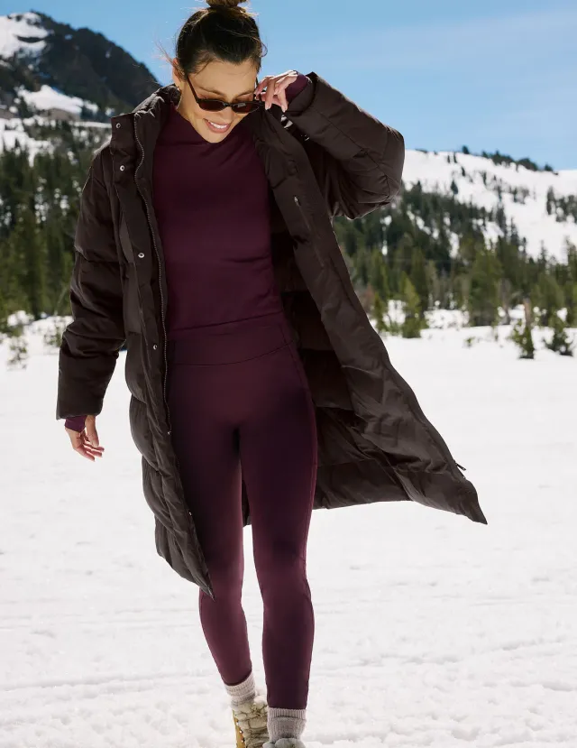 Beyond Yoga Pacer Fleece-Backed Pocket träningstights cabernet fodrade